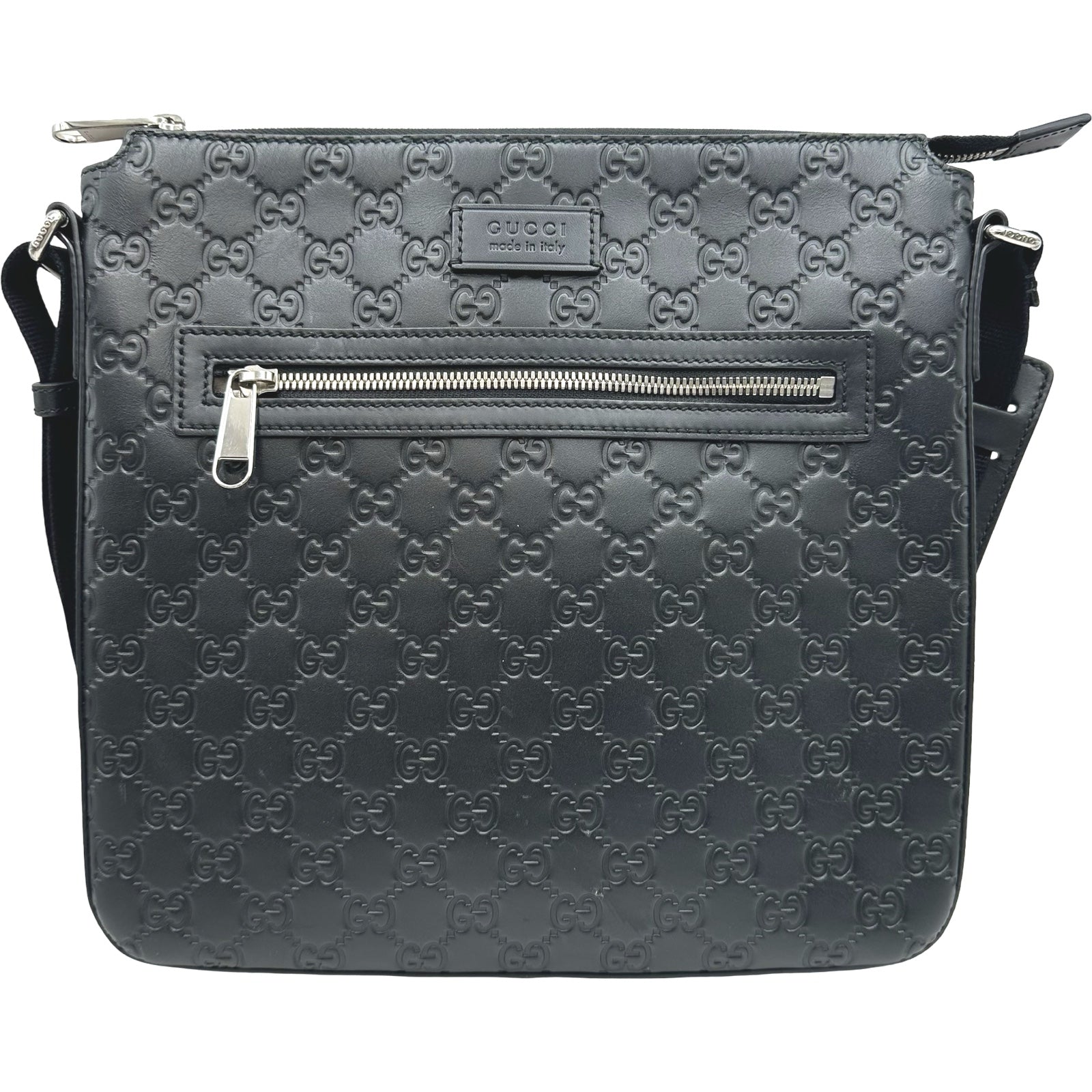 【GUCCI】ショルダーバッグ　グッチシマ　シルバー金具　ブラック　A4 GUCCI】ショルダーバッググッチシマシルバー金具ブラックA4 【公式通販】