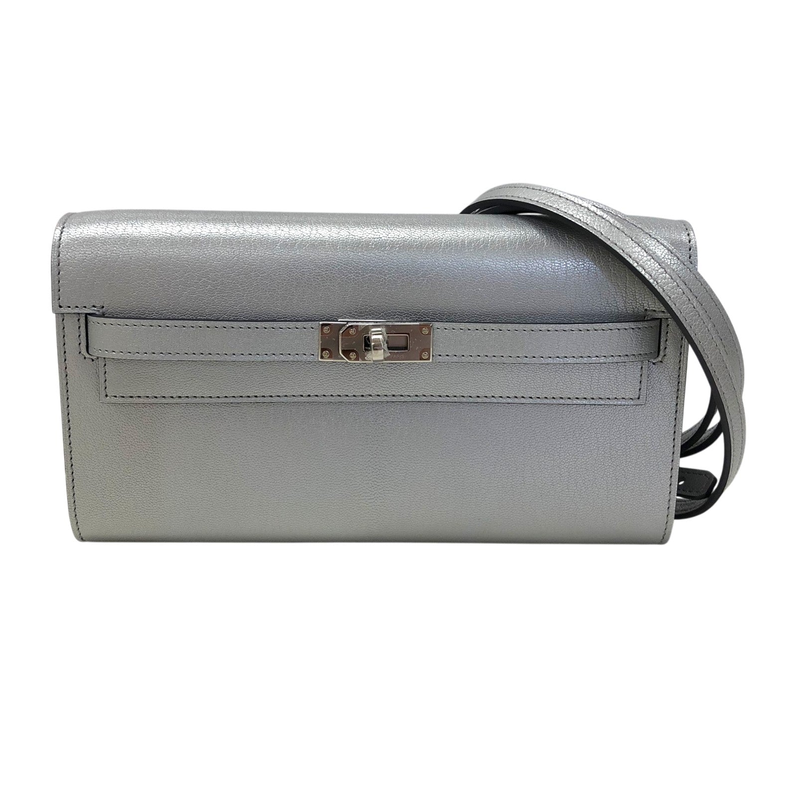 HERMESインディゴ シルバー金具 エルメス HERMES ケリートゥーゴー K刻 シェーブルシャムキラ シルバー