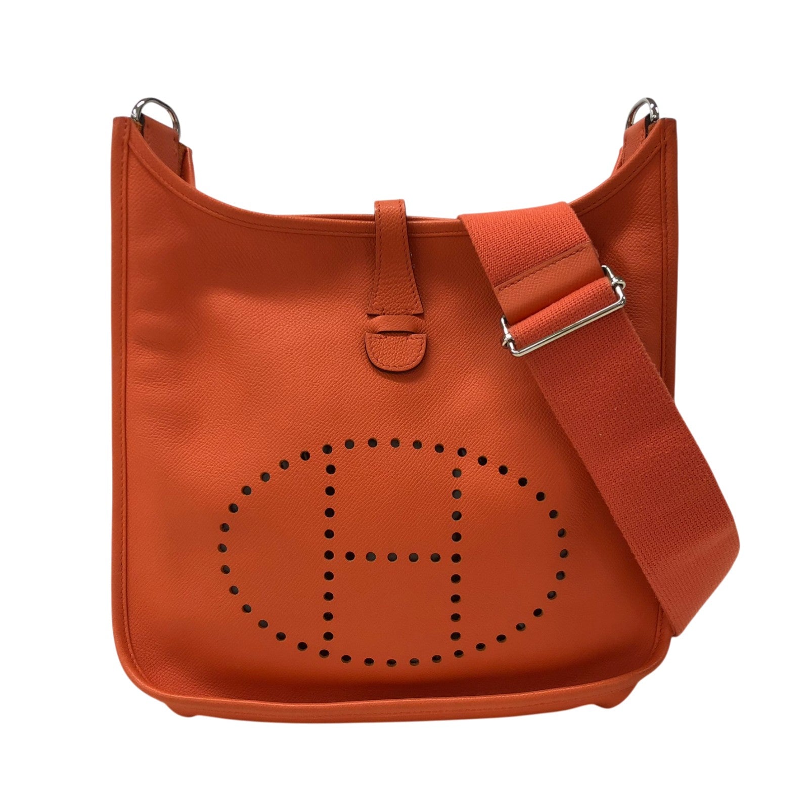エルメス HERMES エヴリン3PM X刻印 オレンジポピー シルバー金具