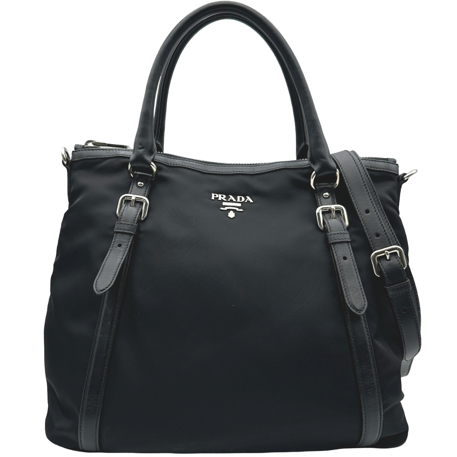 プラダ PRADA 2WAY ショルダーバッグ ブラック ナイロン レディース 