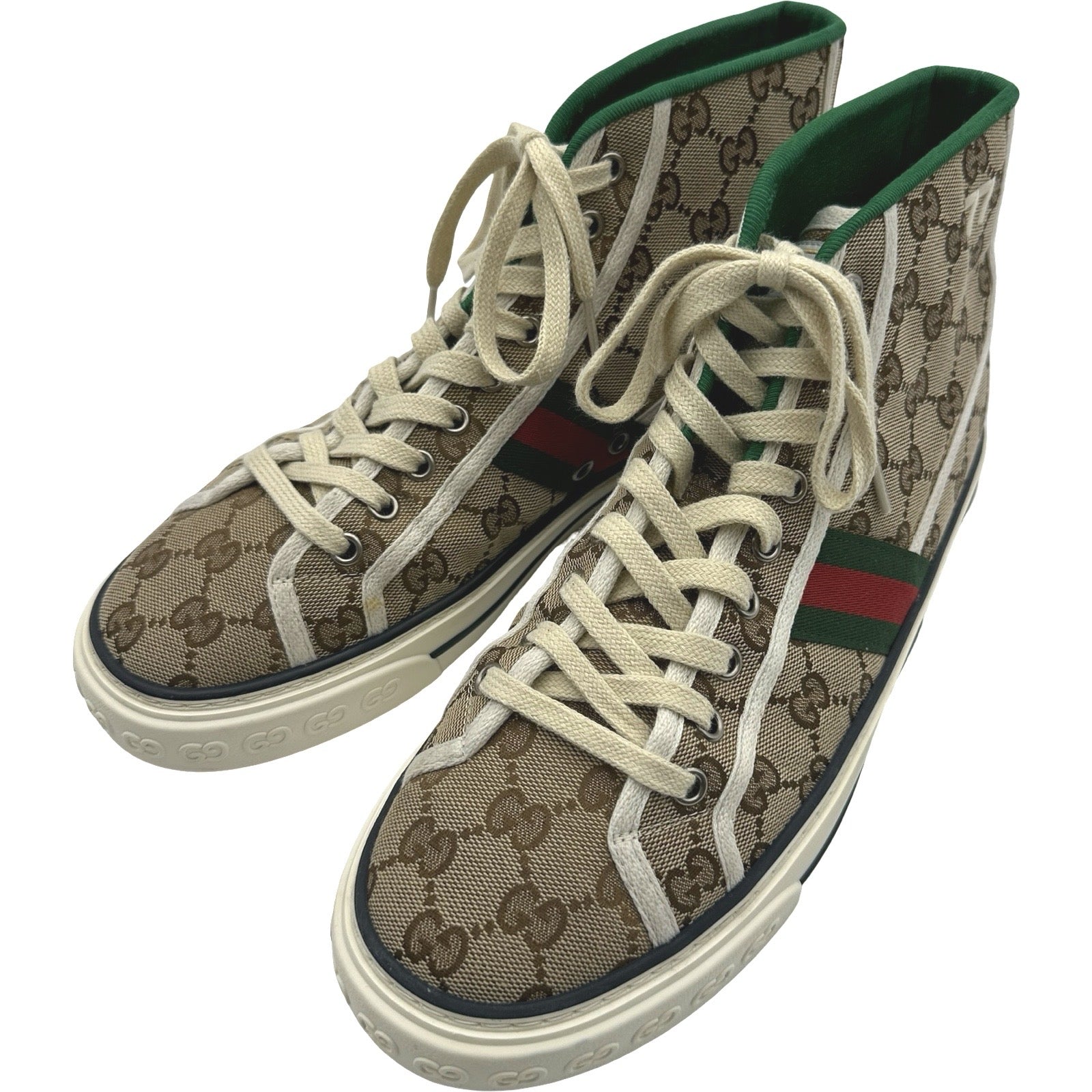 グッチ GUCCI TENNIS1977 GGキャンバスハイカットスニーカー ベージュ 