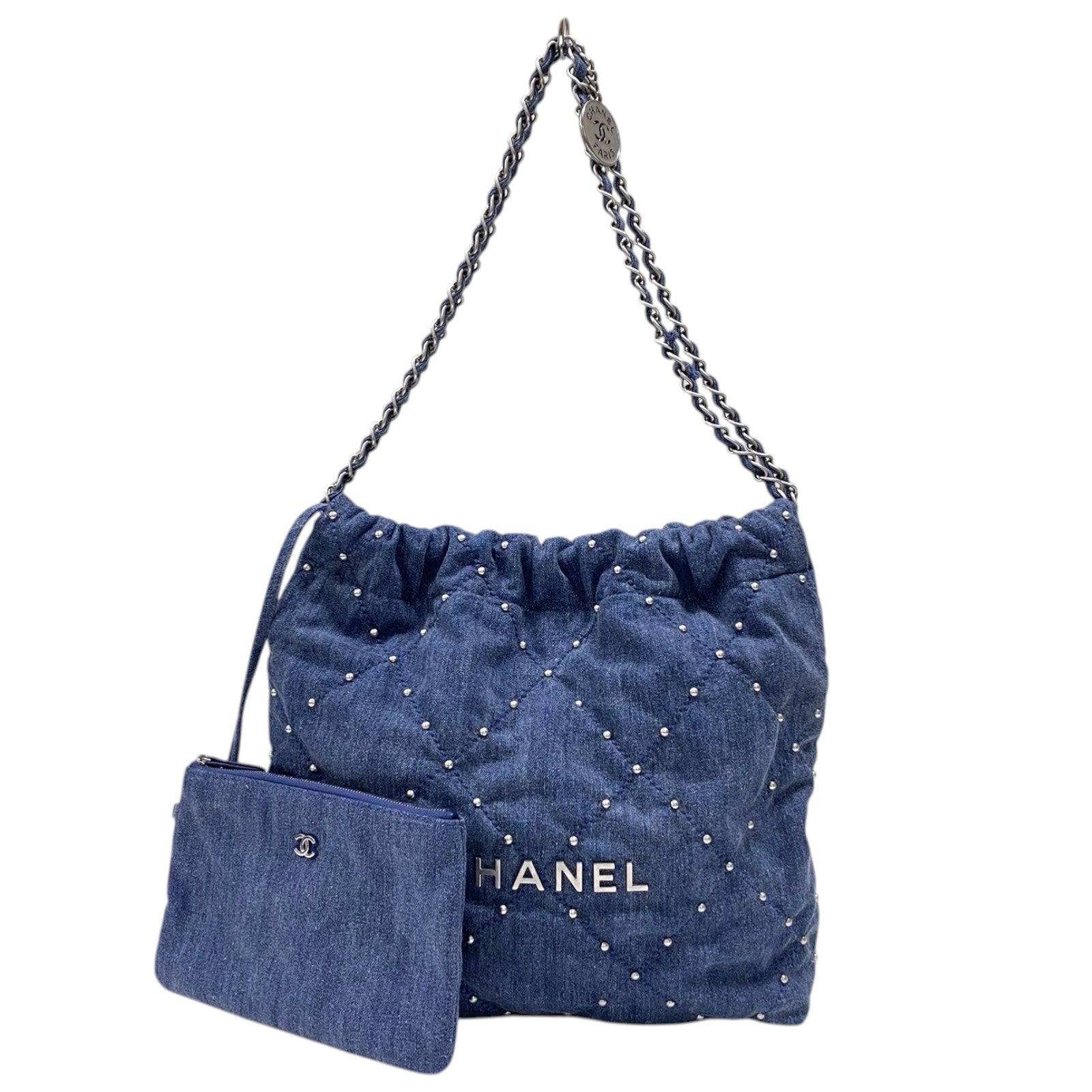 シャネル CHANEL CHANEL22 スモールバッグ AS3260 ブルー シルバー金具 デニム レディース ショルダーバッグ シャネル CHANEL CHANEL22 スモールバッグ AS3260 ブルー シルバー金具