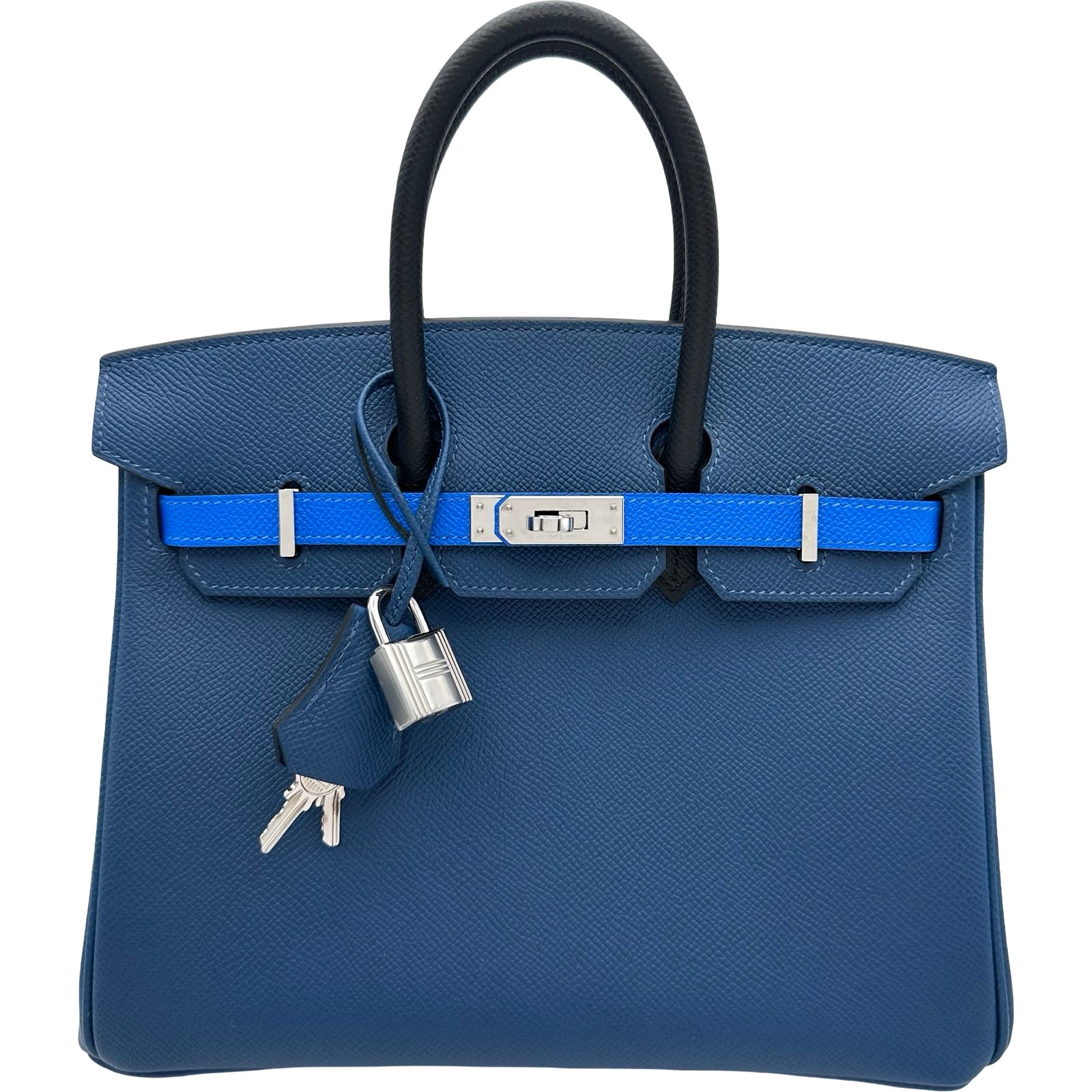 エルメス HERMES バーキン25 トリコロール K刻印 ディープブルー