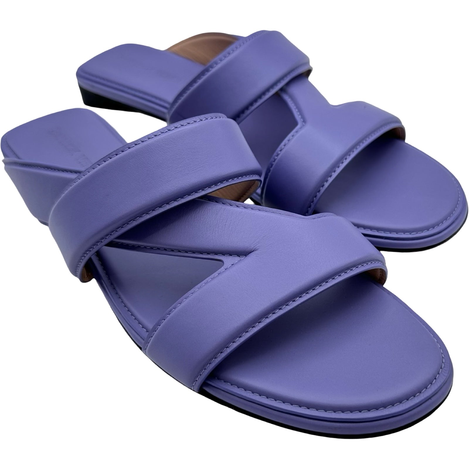 ボッテガ・ヴェネタ BOTTEGA VENETA レザー フラットサンダル パープル 