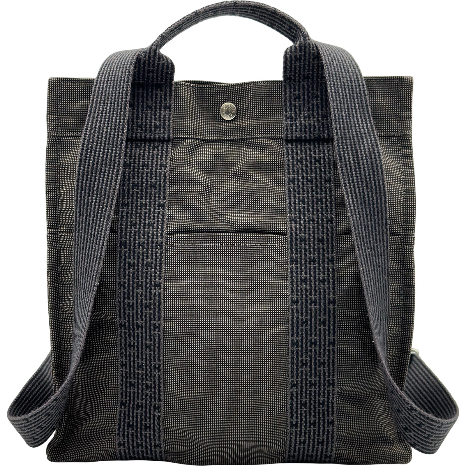 エルメス HERMES エールラインアドPM グレー ナイロンキャンバス 