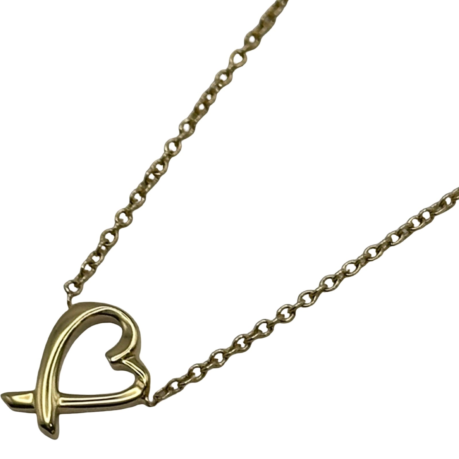 純正 オンライン販売 Tiffany ラビングハート ネックレス 750 箱 2.7g