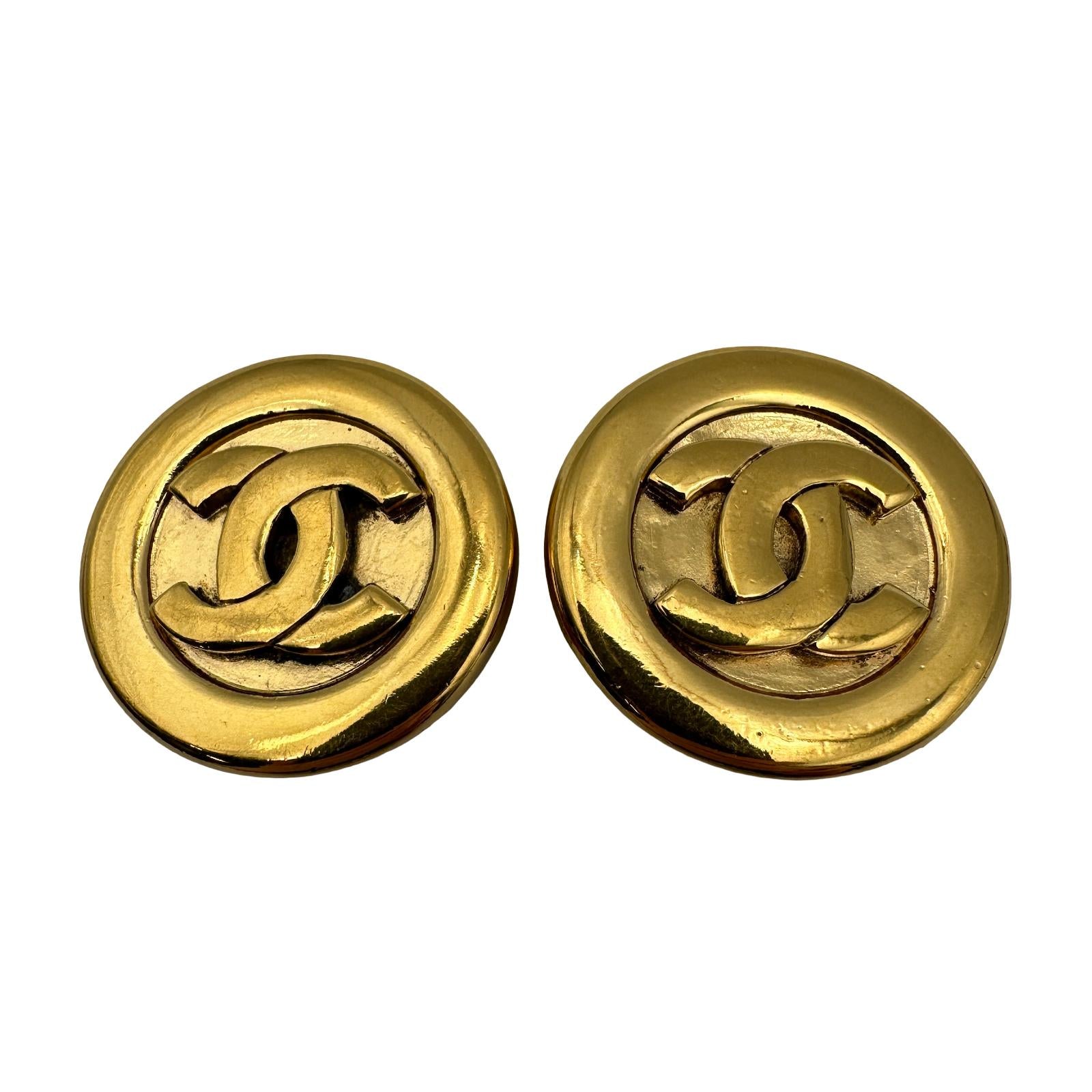 シャネル CHANEL ココマーク ラウンドイヤリング ゴールド メタル 