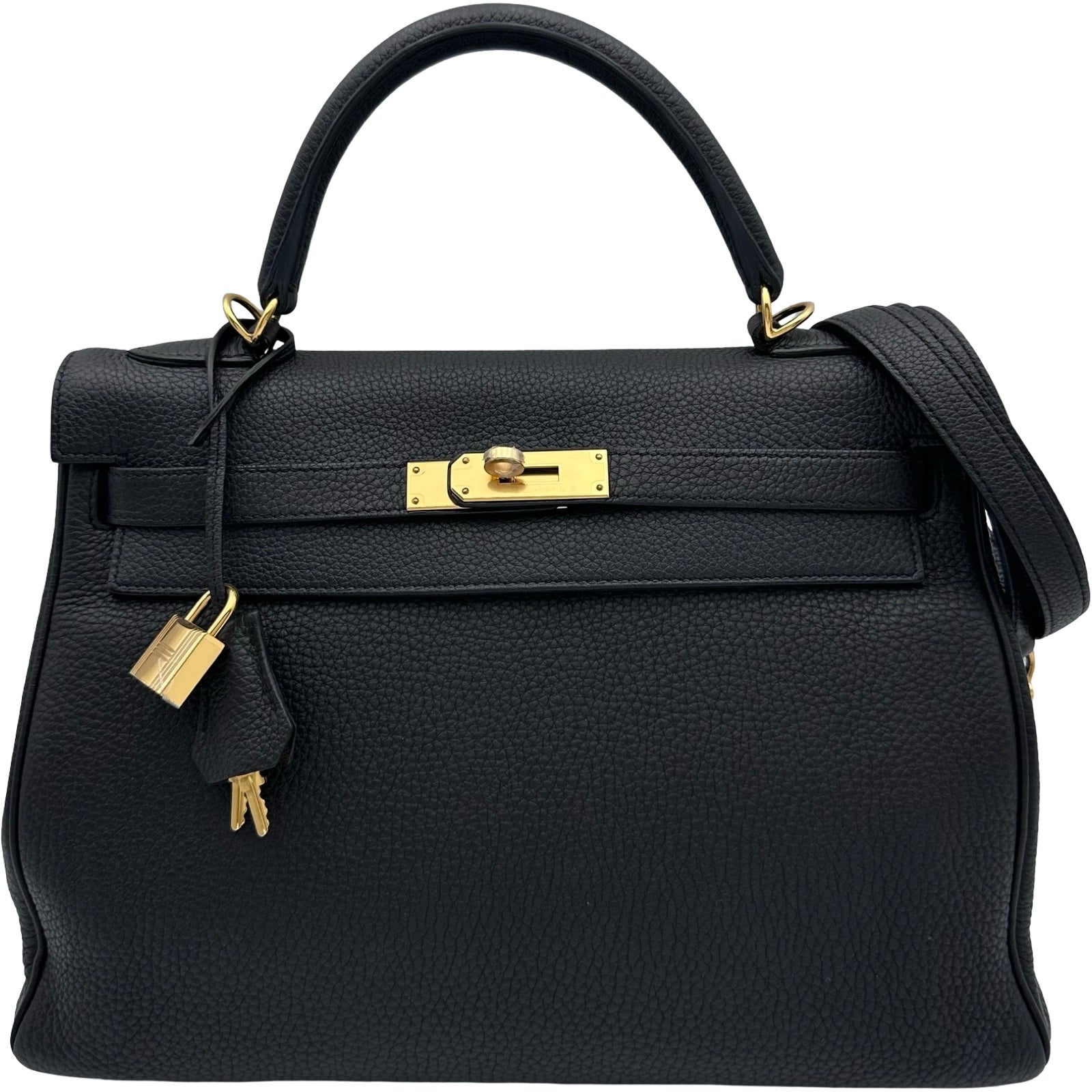 エルメス HERMES ケリー32 内縫い A刻印 ブラック ゴールド金具 