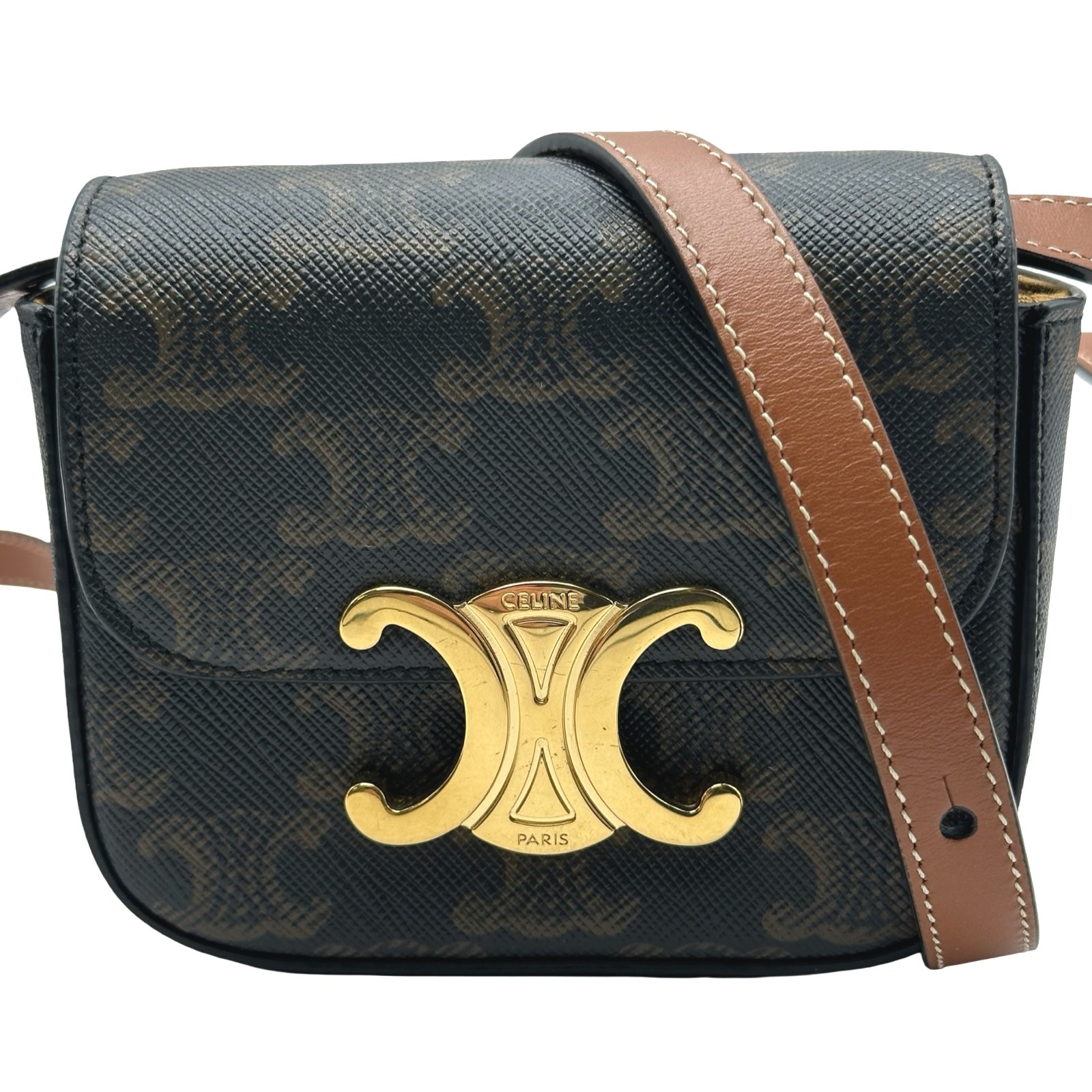 セリーヌ CELINE ミニクロード 101512 タン トリオンフキャンバス レディース ショルダーバッグ セリーヌ CELINE ミニクロード 101512 タン トリオンフキャンバス