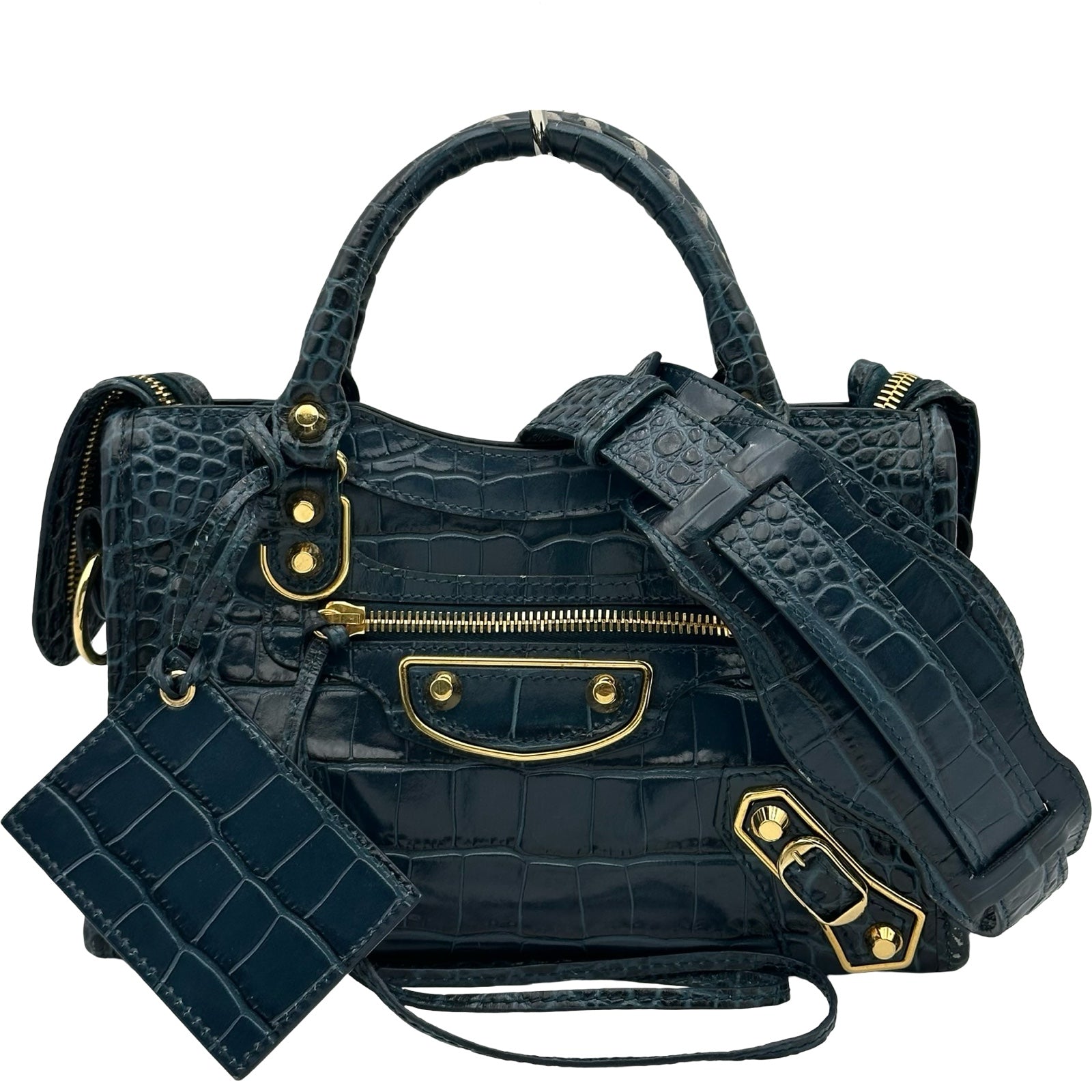 BALENCIAGA クラシック シティ ネイビー 2way ショルダーバッグ Balenciaga city small in Navy Silver Hardware