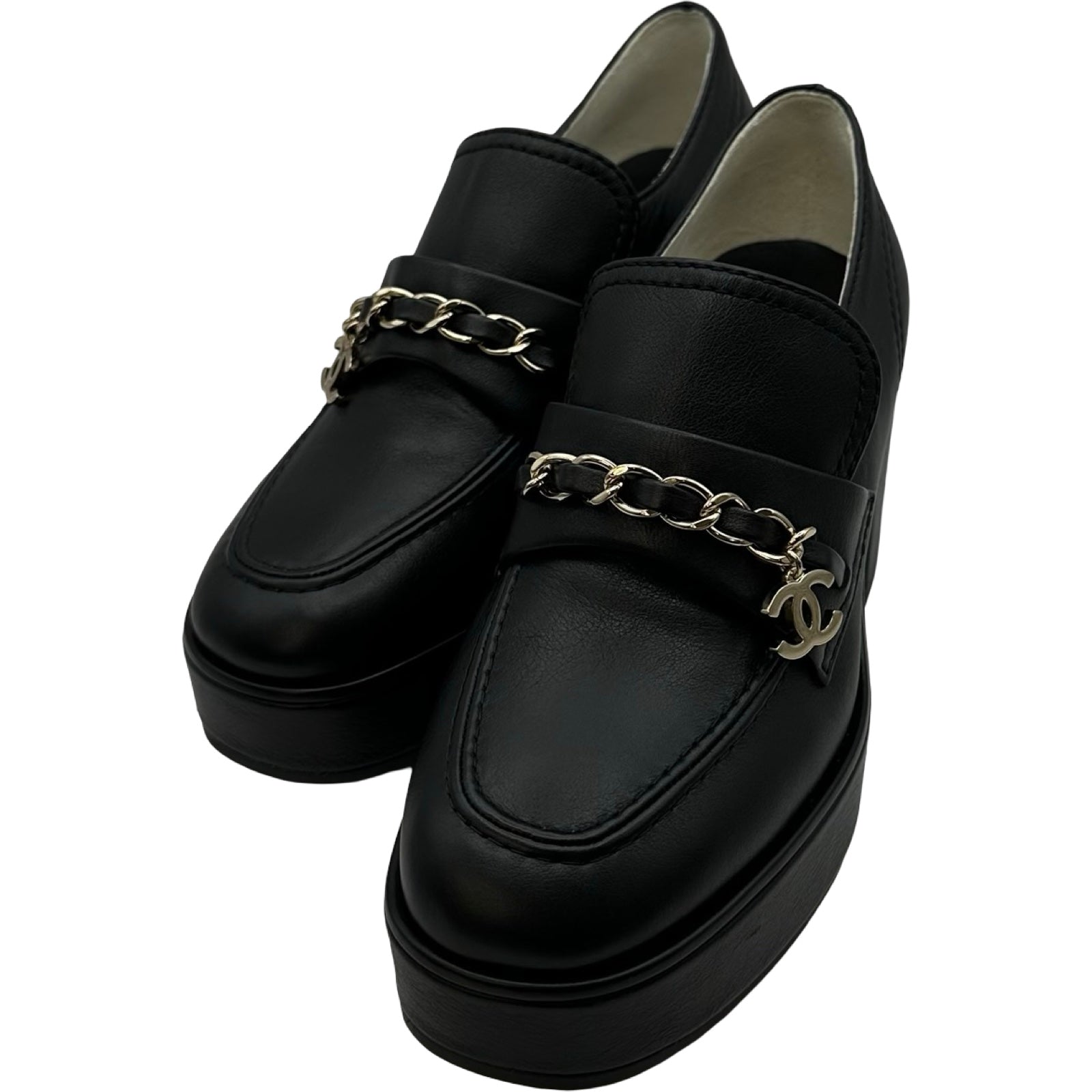 シャネル CHANEL ブラック ローファー シャネル CHANEL チェーンココ