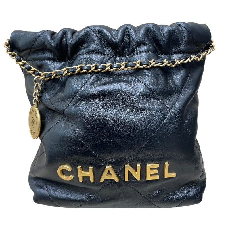 シャネル CHANEL CHANEL22 ミニバッグ AS3980 ブラック/ゴールド金具 シャイニーカーフ レディース ショルダーバッグ シャネル CHANEL CHANEL22 ミニバッグ AS3980 ブラック ゴールド金具