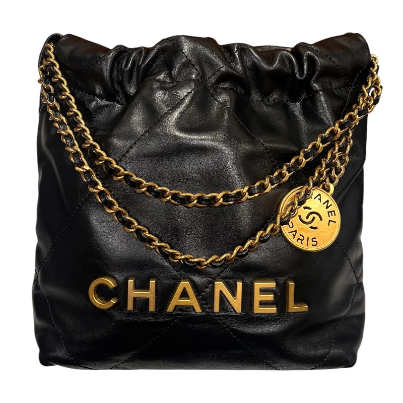 シャネル CHANEL CHANEL22 ミニバッグ AS3980 ブラック ゴールド金具 シャイニーカーフ レディース ショルダーバッグ シャネル CHANEL CHANEL22 ミニバッグ AS3980 ブラック ゴールド金具