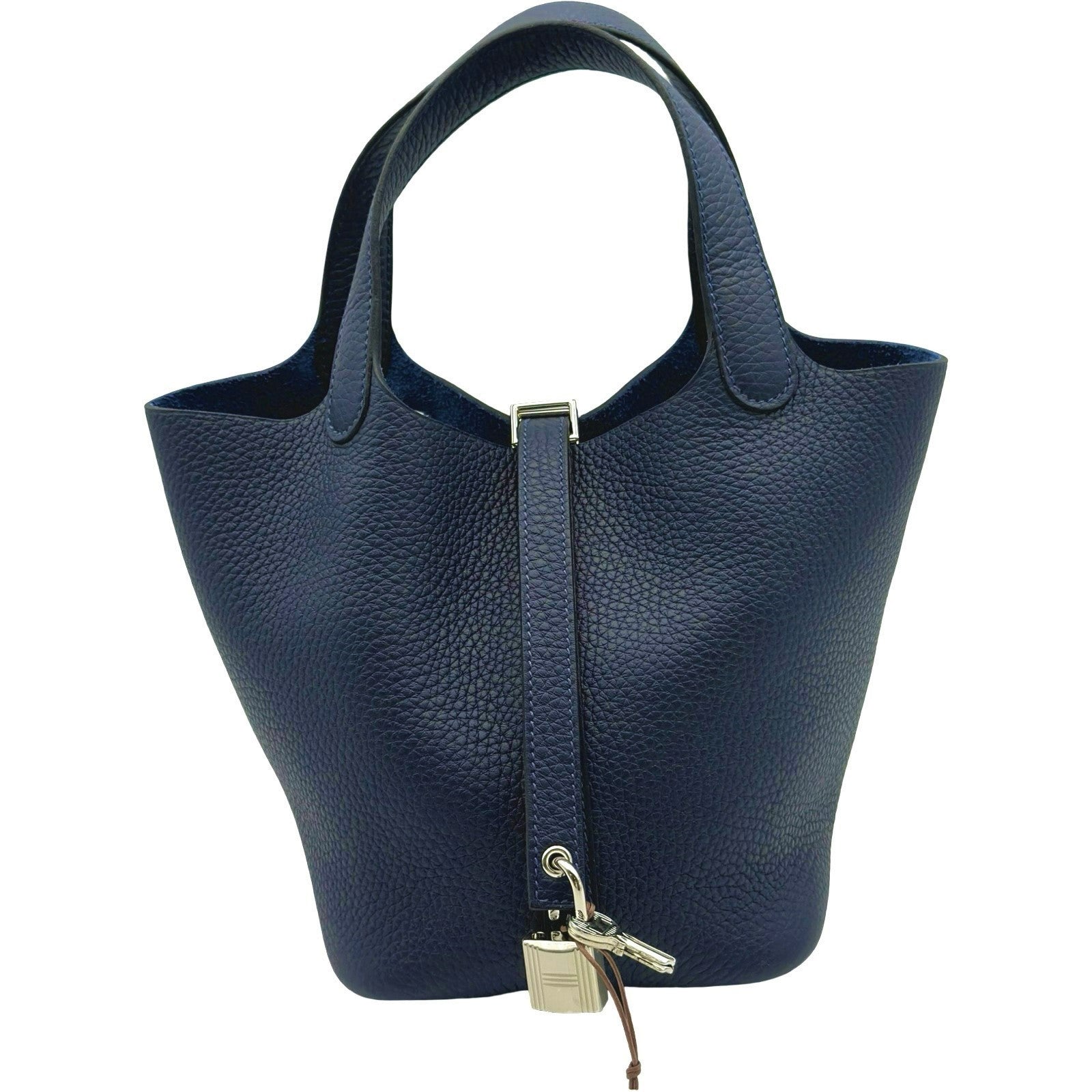 エルメス HERMES ピコタンロックPM K刻 ブルーニュイ シルバー金具