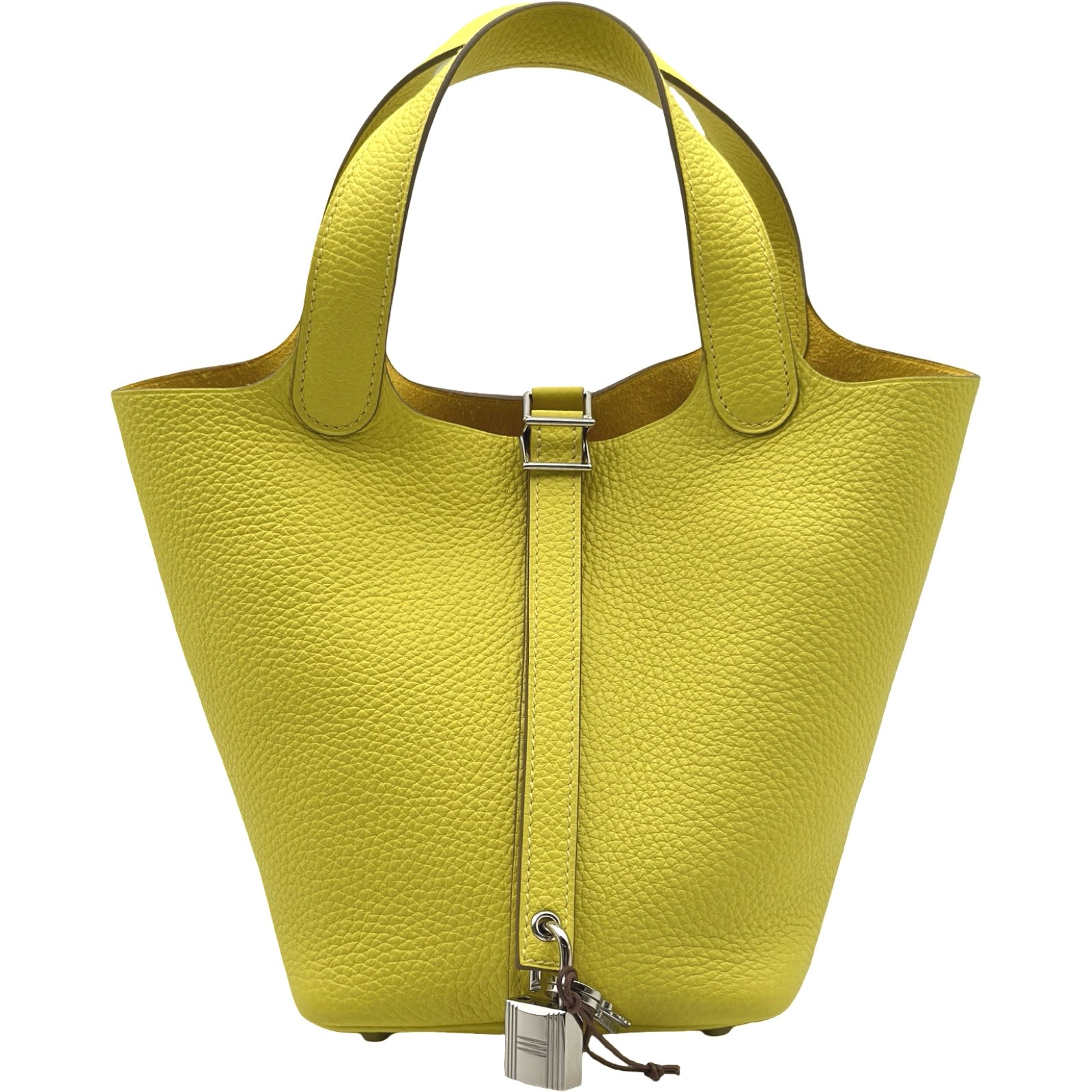 エルメス HERMES ピコタンロックPM B刻 ライム シルバー金具 トリヨン