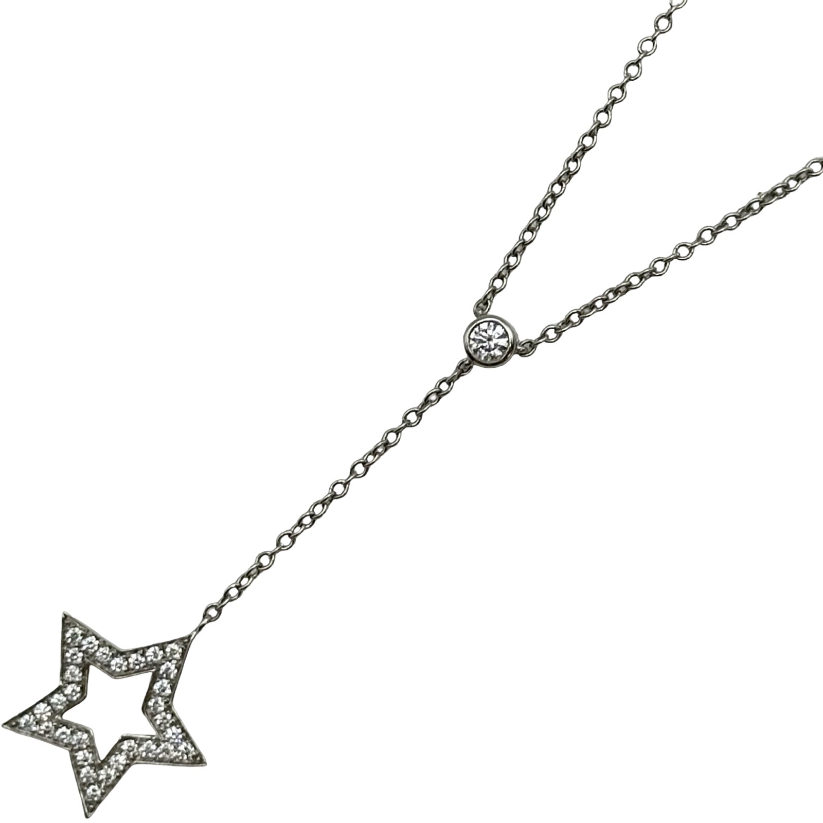 ティファニー TIFFANY＆CO スターシングルドロップネックレス プラチナ