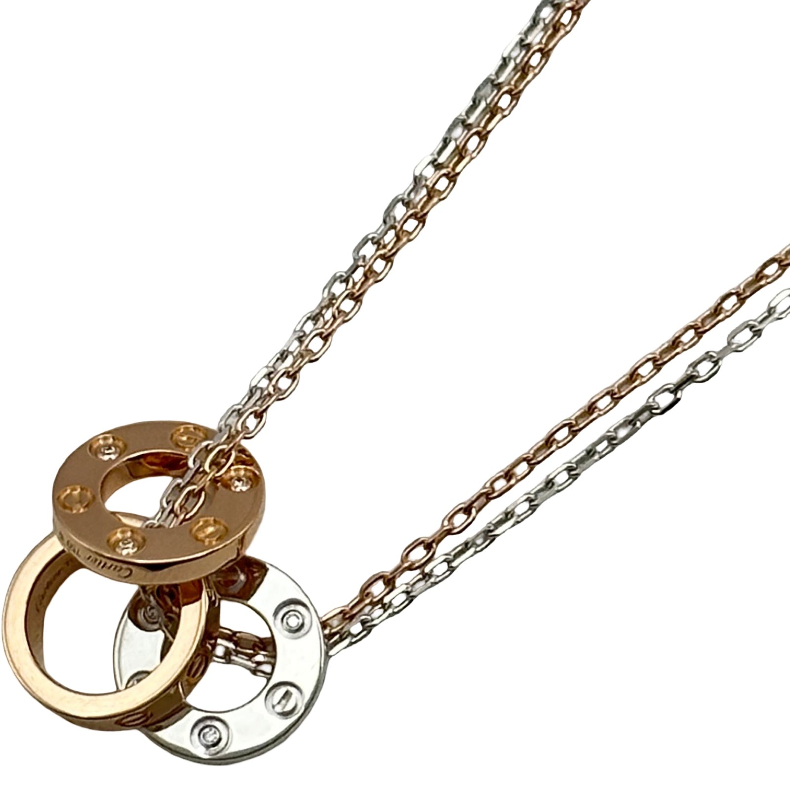 カルティエ Cartier ラブスリーフープネックレス ピンクゴールド
