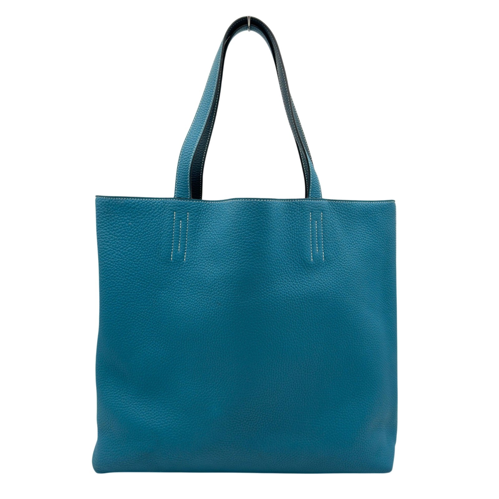 エルメス HERMES ドゥブルセンス36 リバーシブル □R刻 ブルー