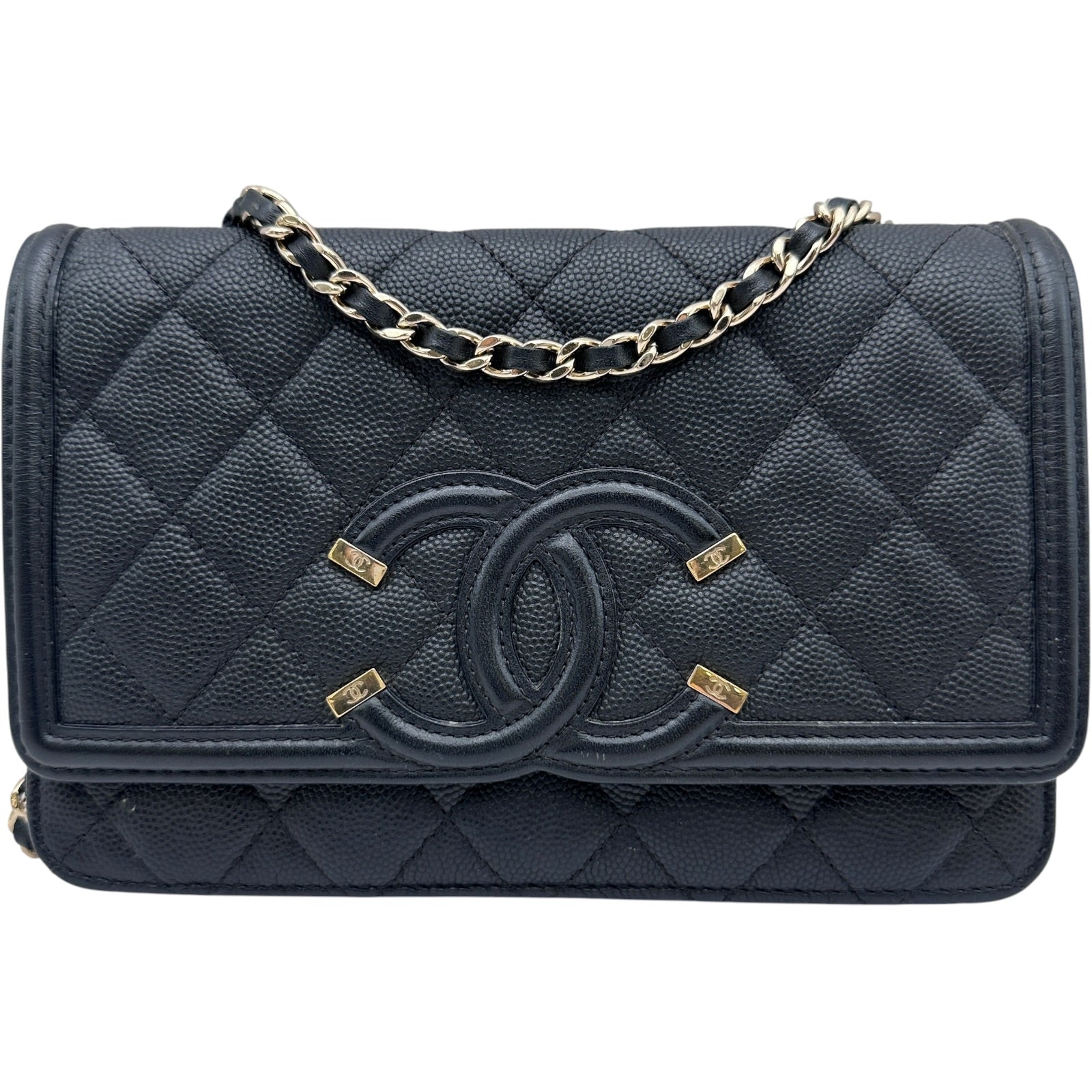 シャネル CHANEL CCフィリグリーチェーンウォレット 29番台 ブラック