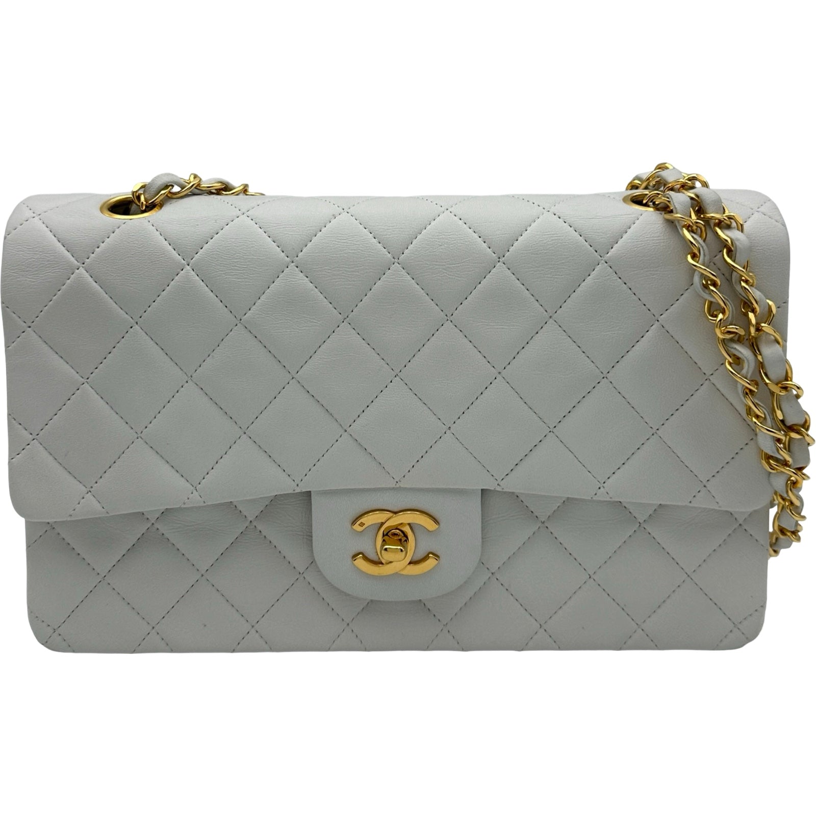 シャネル CHANEL マトラッセ25 1番台 ホワイト ゴールド金具 ラム 