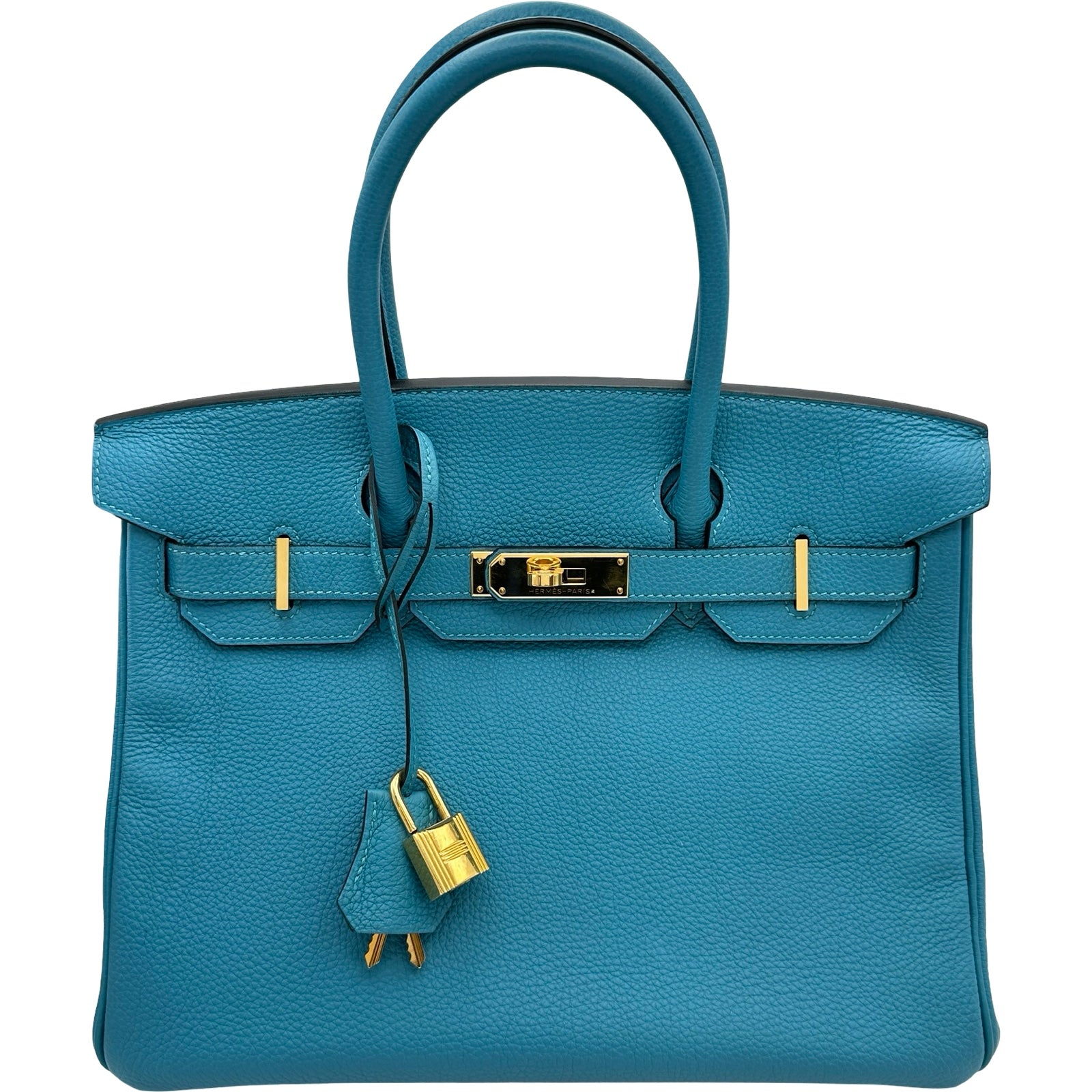 エルメス HERMES バーキン30 R刻 ターコイズ ゴールド金具 トゴ