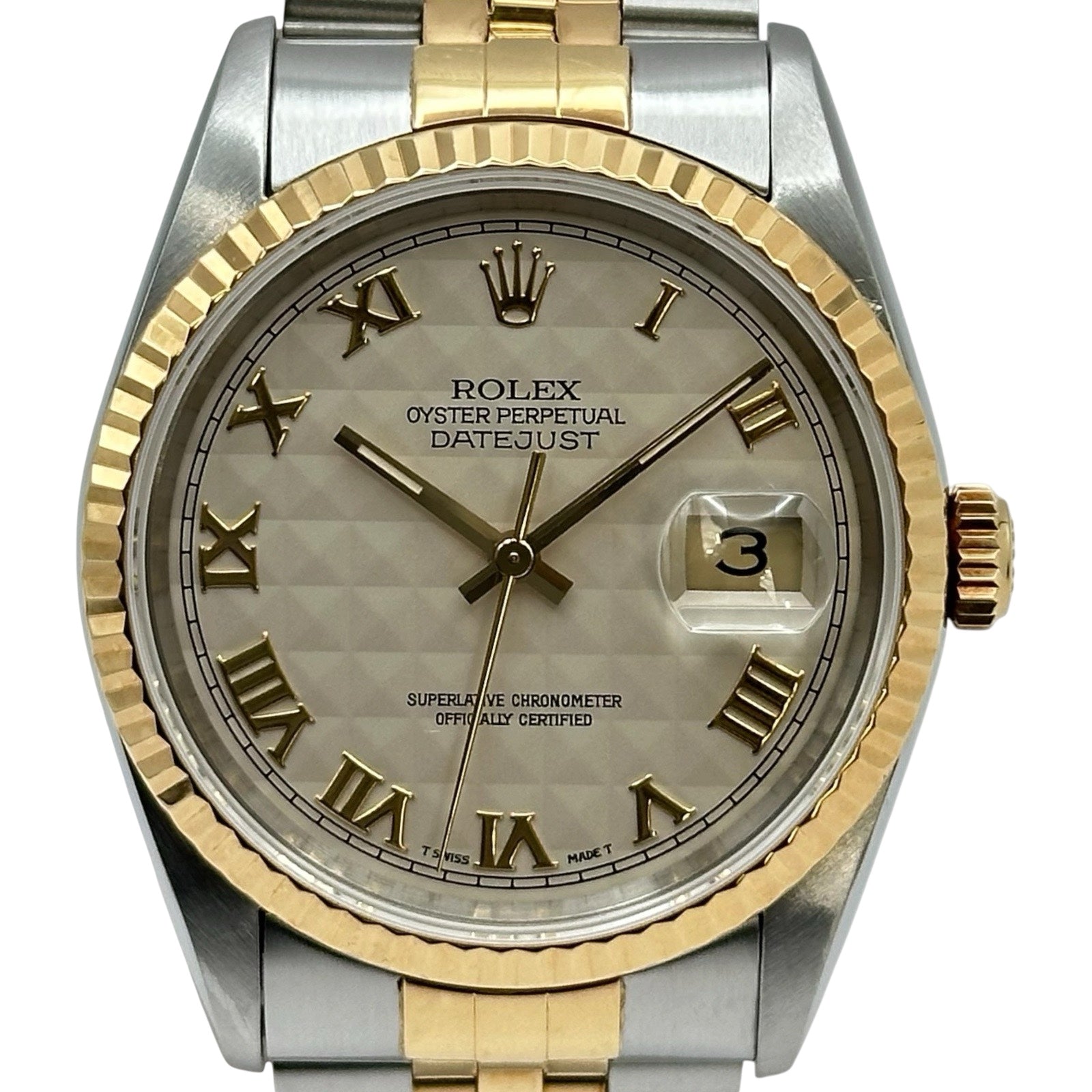 ロレックス ROLEX デイトジャスト 16233 アイボリー/ピラミッド