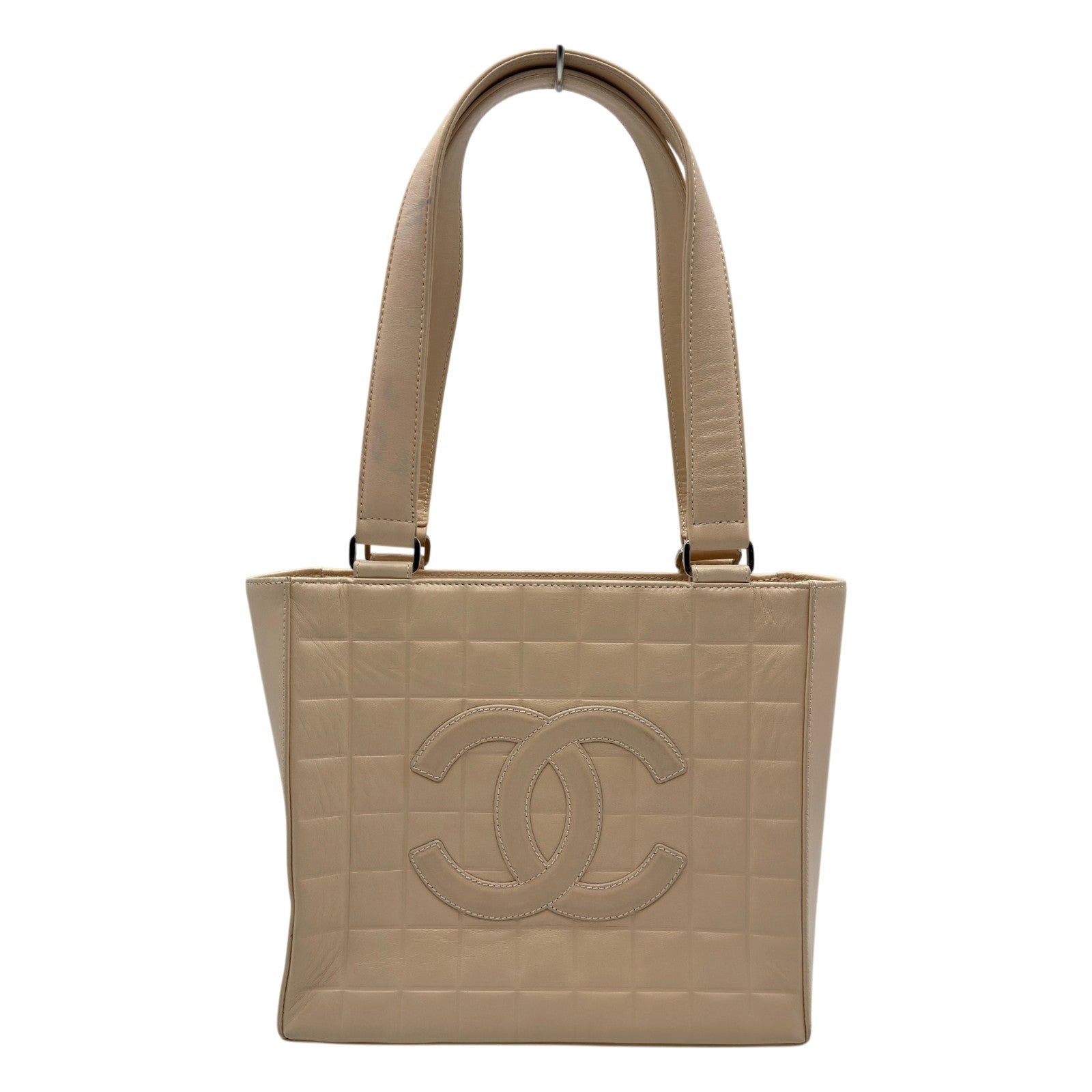 【美品】CHANEL チョコバー ベージュ系 キルティング バッグ シャネル CHANEL チョコバーハンドバッグ 7番台 ベージュ シルバー金具