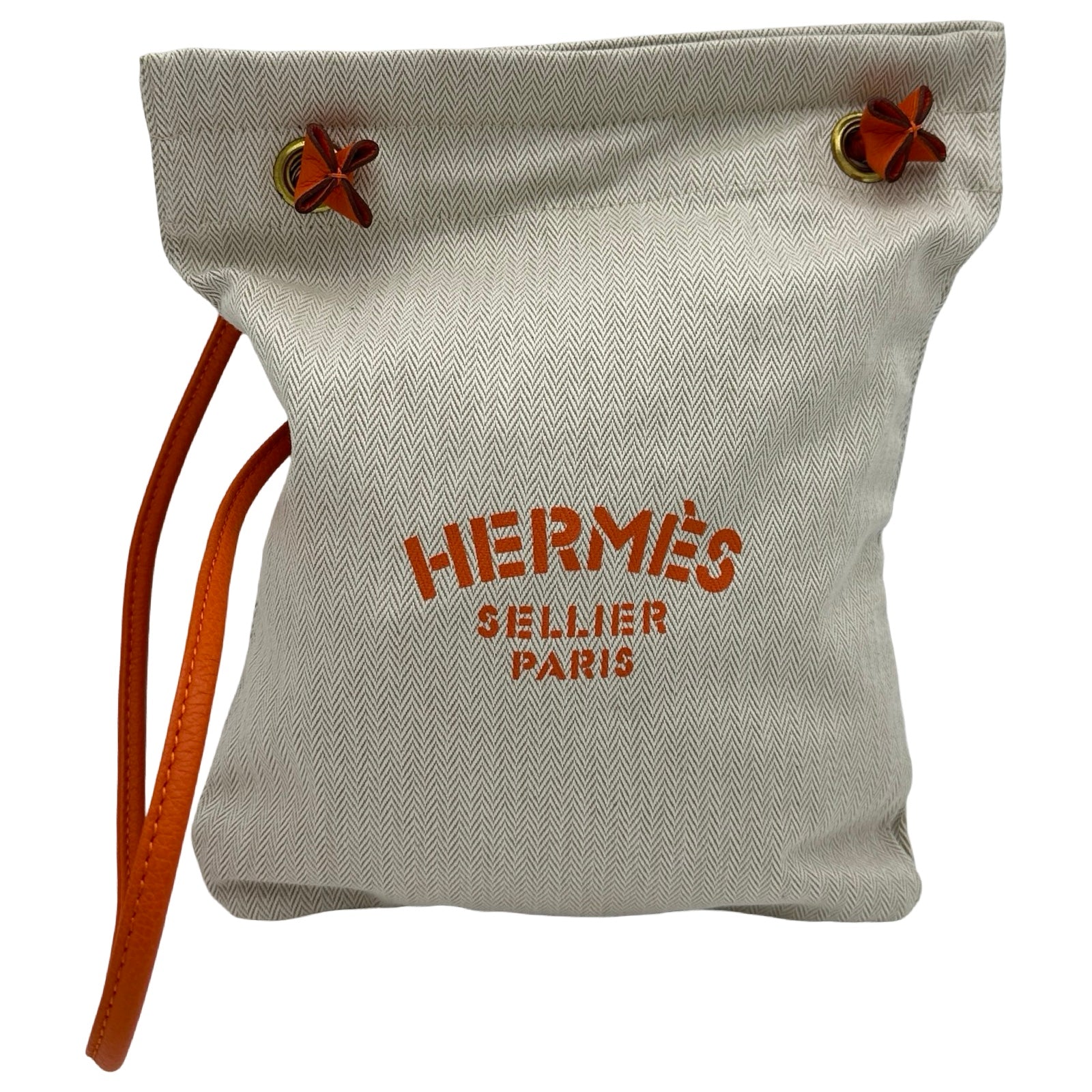 エルメス HERMES アリーヌPM オレンジ ゴールド金具 トワル レディース
