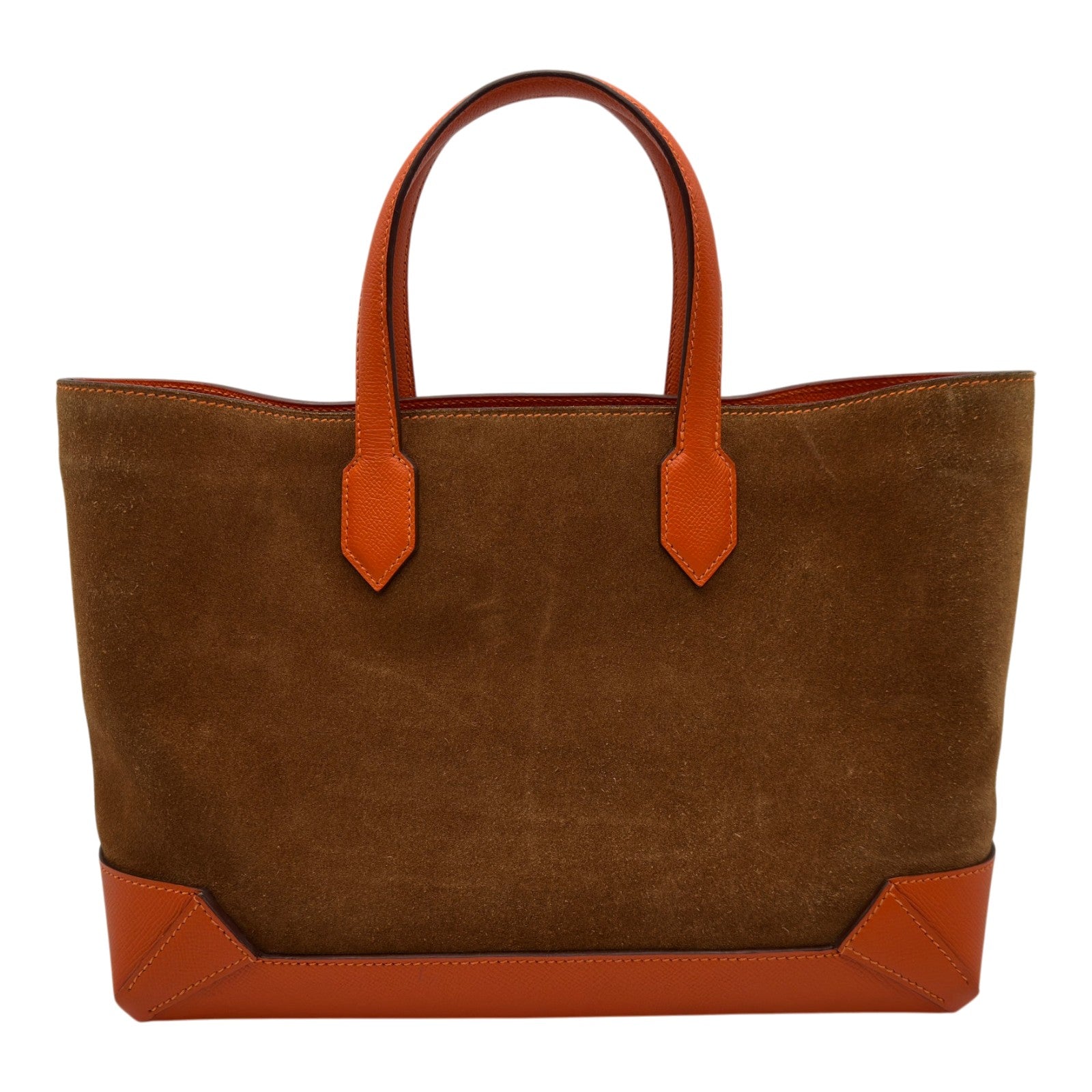 エルメス HERMES マキシボックスカバス30 A刻 ブラウン/オレンジ