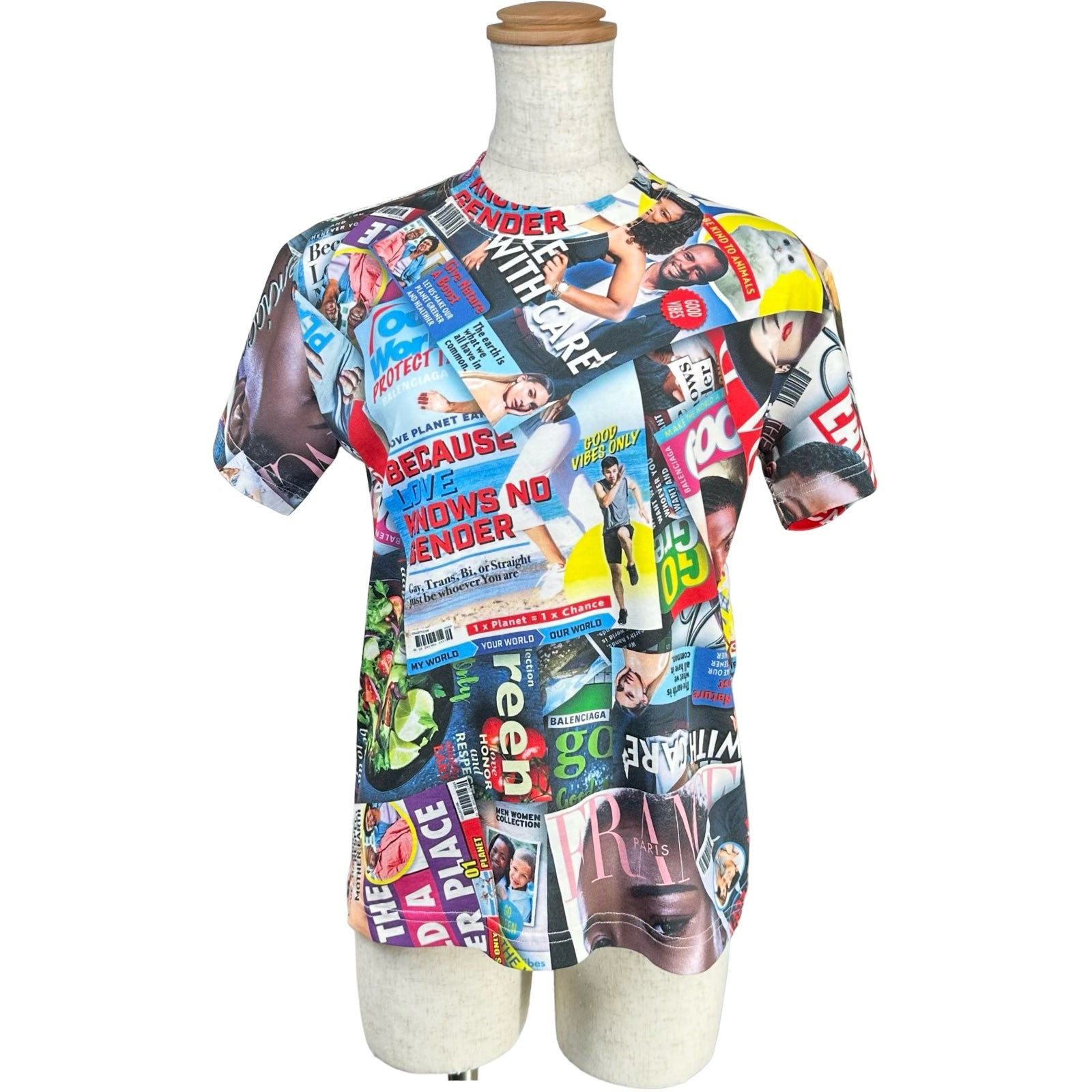 バレンシアガ BALENCIAGA ポスタープリントTシャツ 612964 マルチ