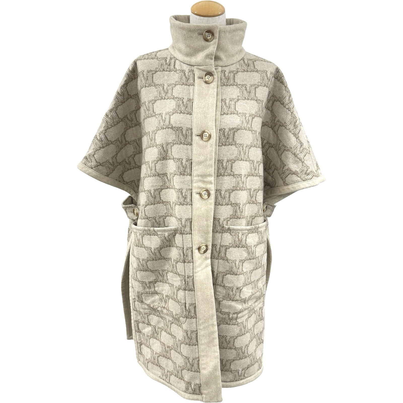 ♦︎最終値下げ♦︎Max Mara マックスマーラ カシミヤポンチョ(SMサイズ) マックスマーラ Max Mara モノグラムリバーシブルカシミヤポンチョ