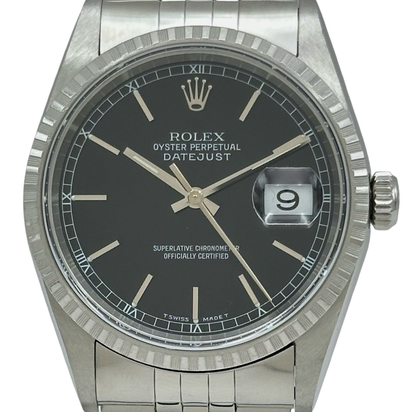 ロレックス ROLEX デイトジャスト 16220 ブラック ステンレススチール