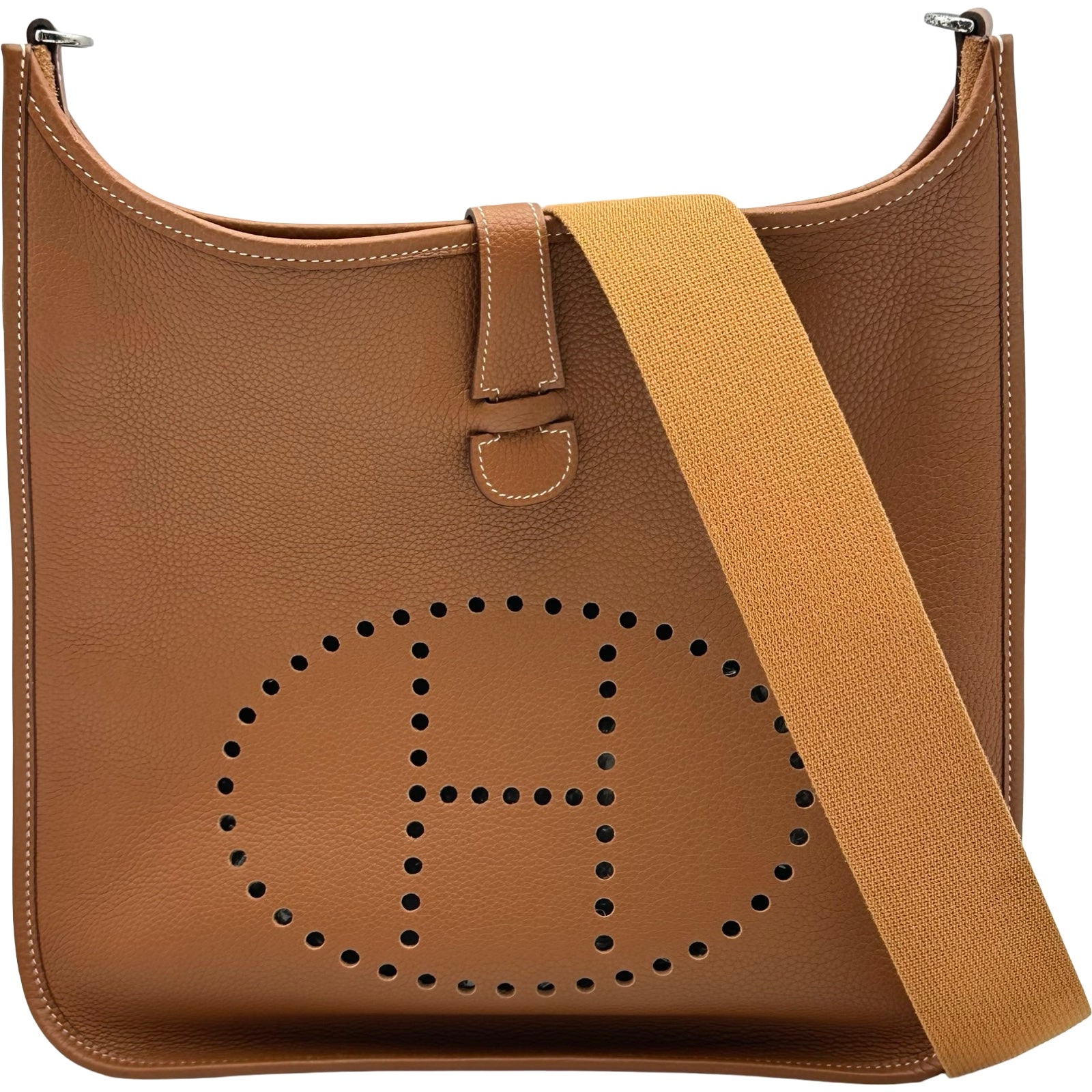 ヴィンテージ エルメス HERMES エヴリン バッグ ゴールド GM エルメス HERMES エヴリン2 GM □K刻印 ゴールド シルバー金具