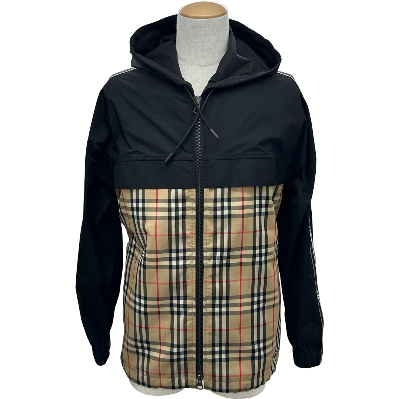 バーバリー BURBERRY チェック切替ナイロンジップアップパーカー