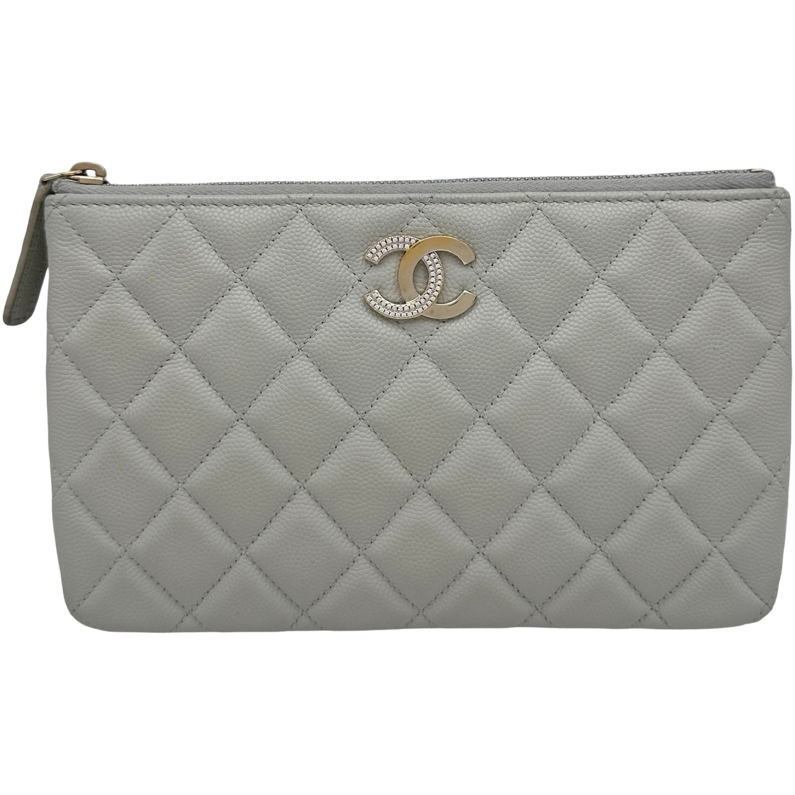 シャネル CHANEL ポーチビジューCCジップ AP4190 ライトグレー