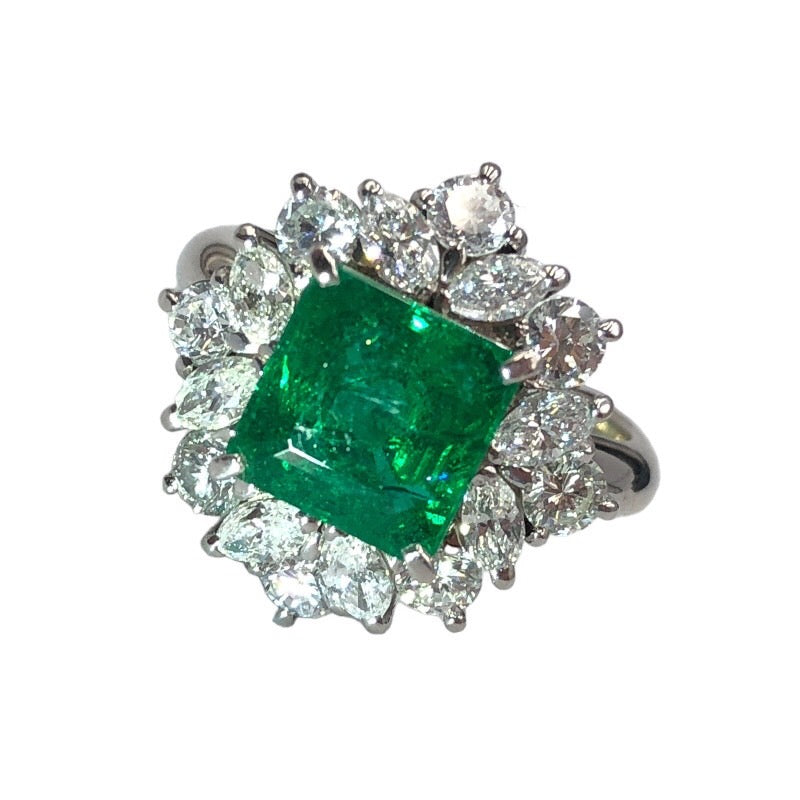 エメラルド ダイヤ リング Pt900 エメラルド ジュエリー | 中古