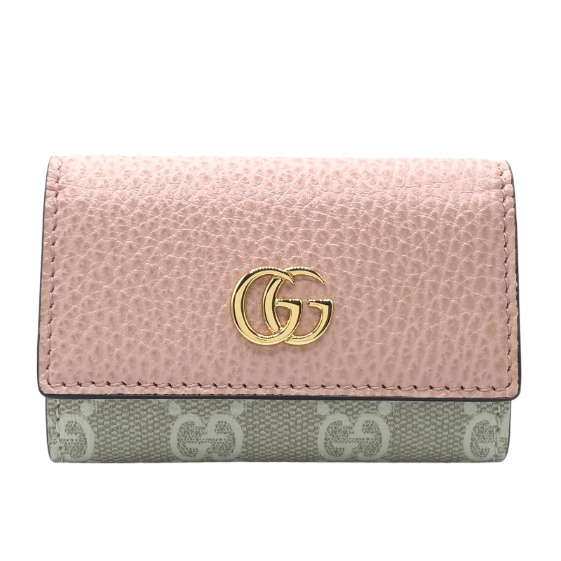 グッチ GUCCI GGマーモント キーケース 456118 ピンク GD金具 レザー レディース キーケース | 中古ブランドリユースショップ  OKURA(おお蔵)