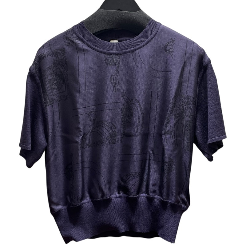 エルメス HERMES ツイルレーヌショートスリーブトップス ４H2825DL PURPLE ウール 半袖Ｔシャツ レディース 中古 エルメス HERMES ツイルレーヌショートスリーブトップス