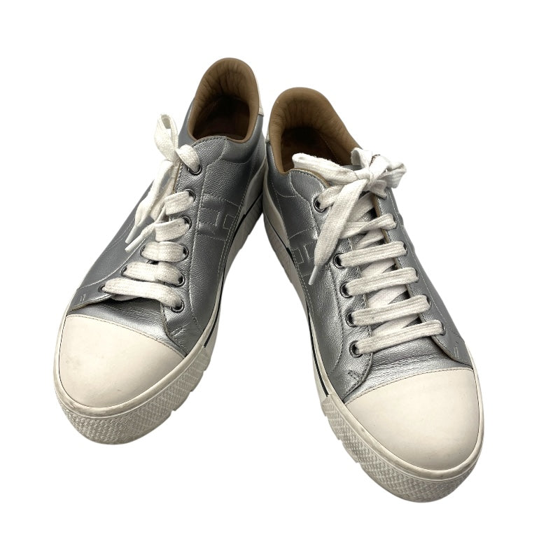 エルメス　シルバースニーカー エルメス HERMES ボルテージ ローカットスニーカー シルバー