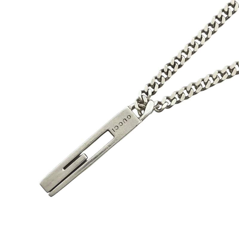 美品 グッチ GUCCI カットアウト Gロゴ プレート ネックレス