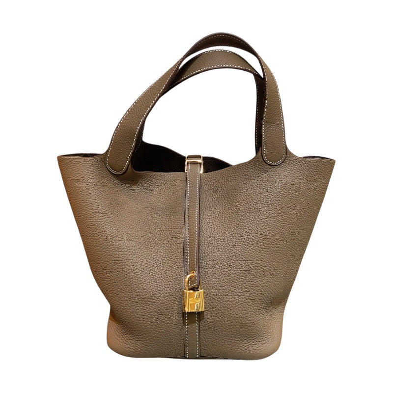 エルメス HERMES ピコタンロックMM D刻 エトゥープ ゴールド金具