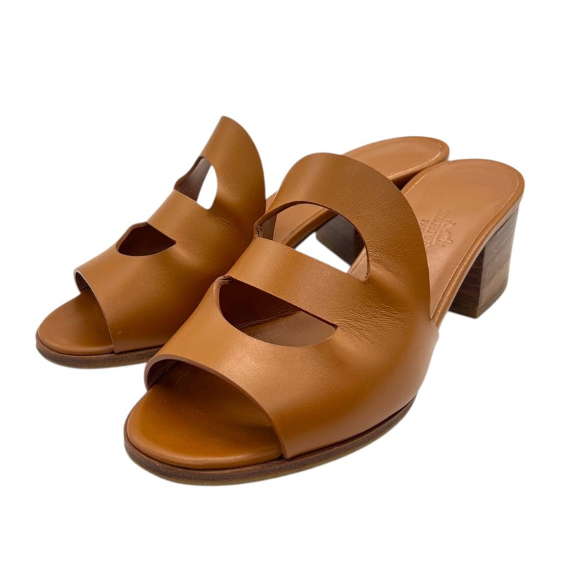 HERMESオレンジ ヒールサンダル セール HERMES エルメス ミュール