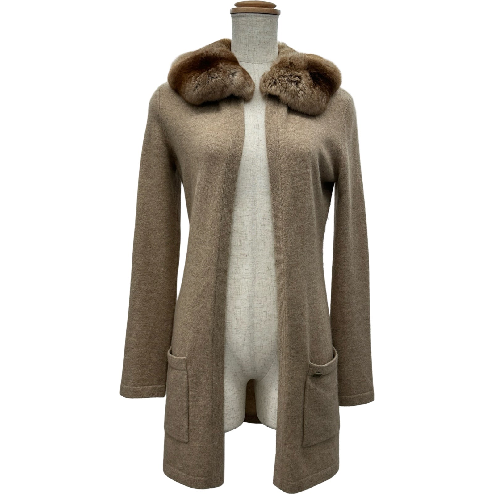 フォクシー FOXEY ファーカラーカシミヤニットカーディガン 26652