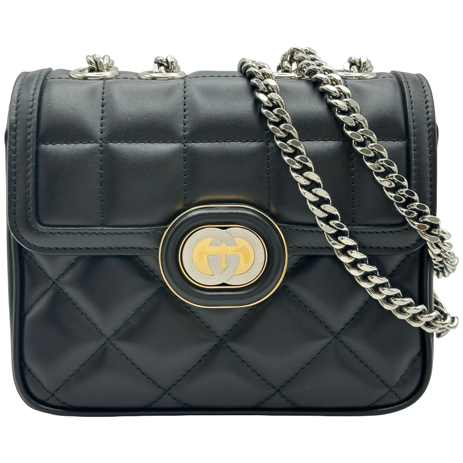 グッチ GUCCI デコミニショルダーバッグ 741457 ブラック/シルバー 