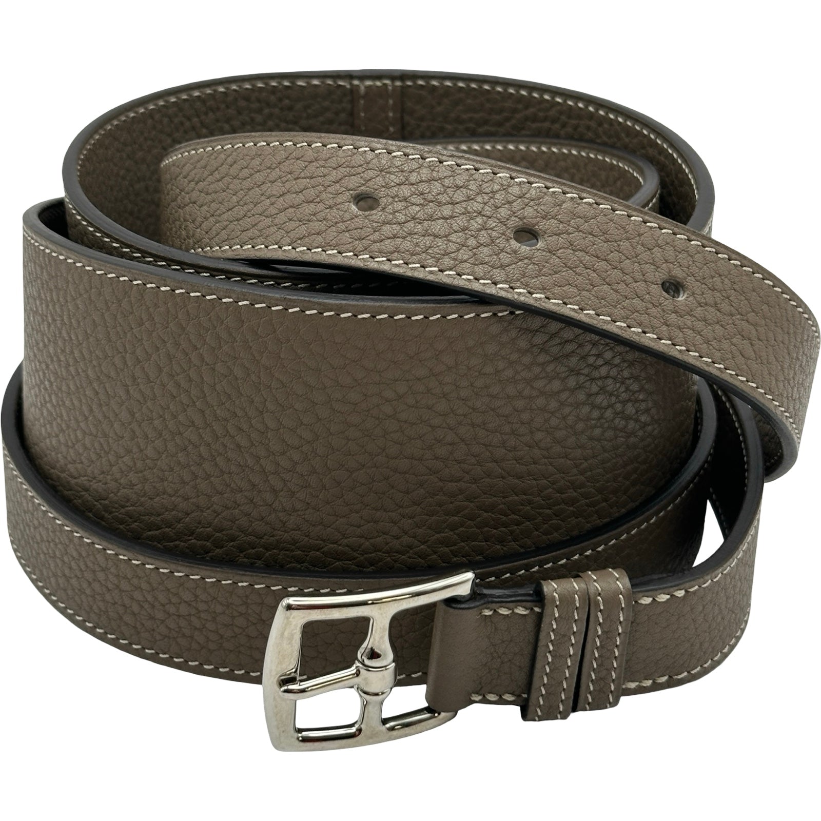 エルメス HERMES エトリヴィエール ベルト □O刻 エトゥープ/シルバー 