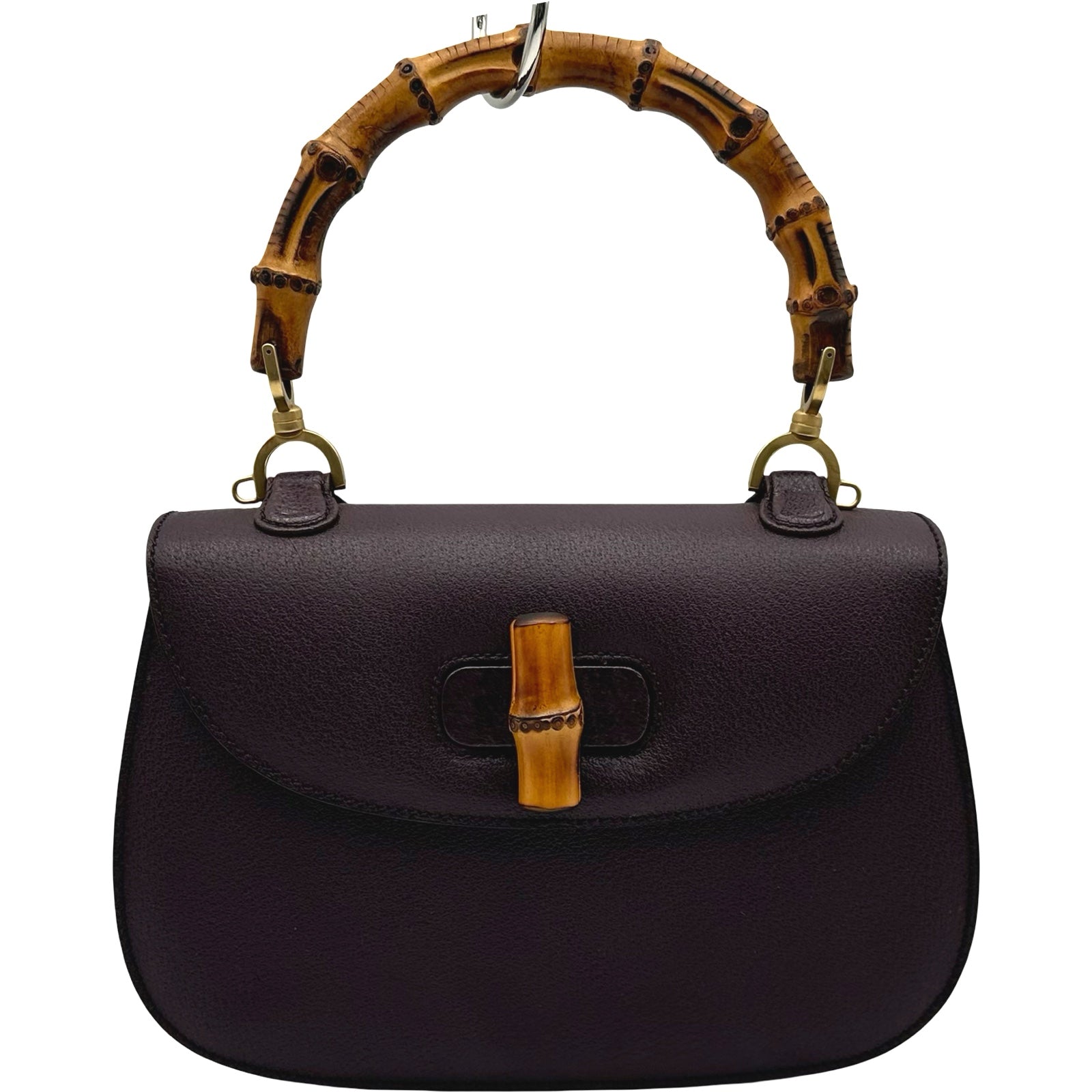 グッチ GUCCI バンブーハンドバッグ 000-926-0633 パープル レザー