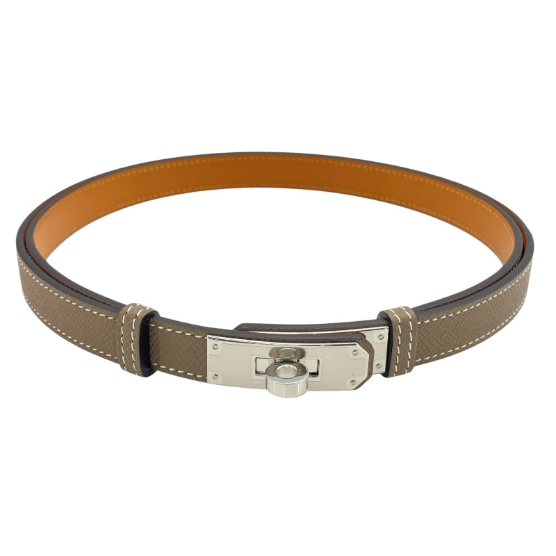 新品未使用エルメス ケリーベルト エプソン エトゥープ W刻印 新品 エルメス HERMES ケリーベルト W刻 エトゥープ シルバー金具