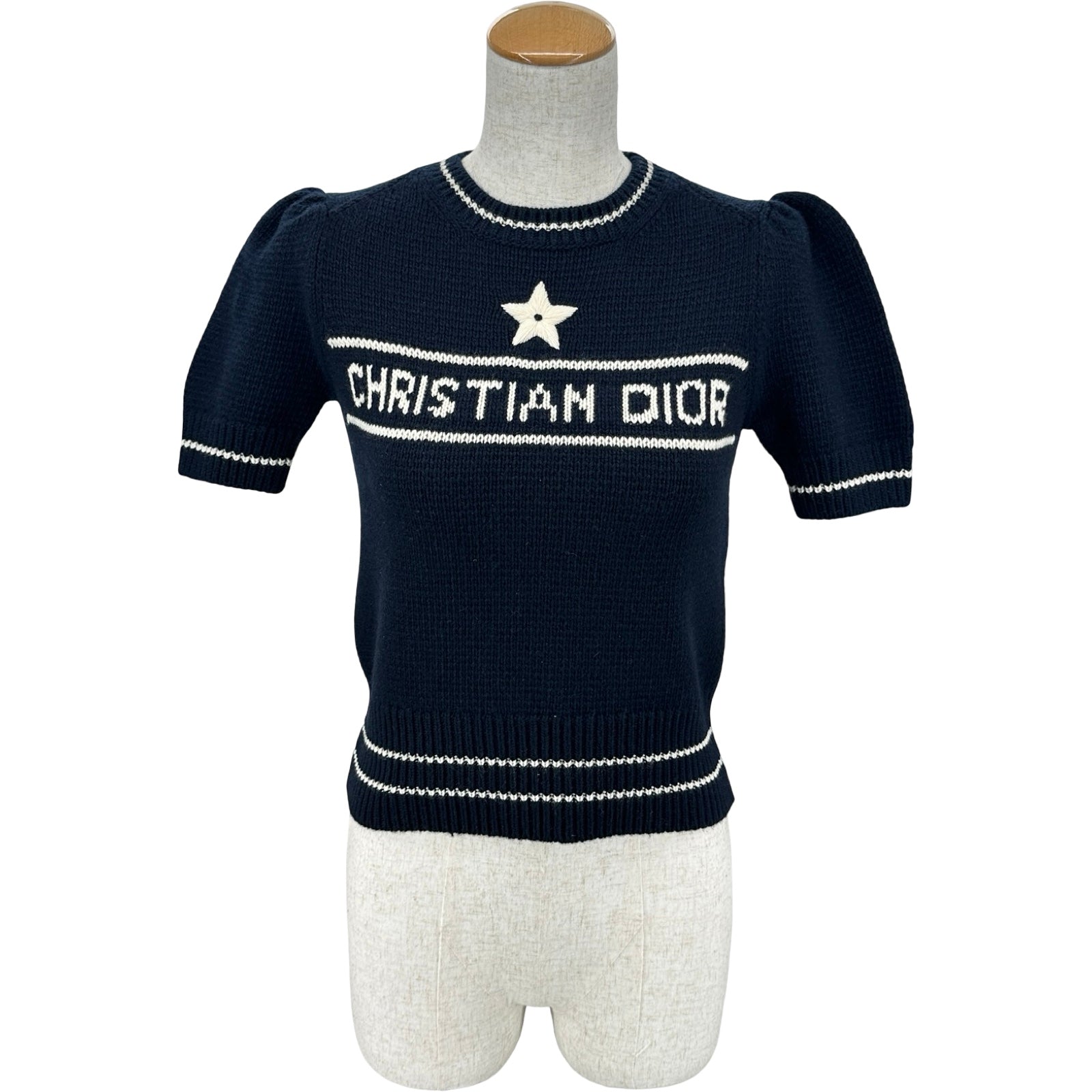 クリスチャン・ディオール Christian Dior ロゴ半袖ニットセーター