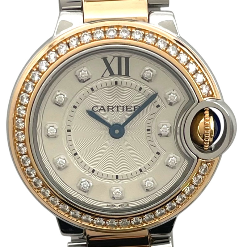 カルティエ Cartier バロンブルー 28mm W3BB0009 シルバー PG/SS