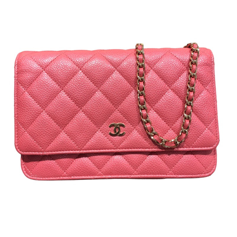 シャネル CHANEL マトラッセチェーンウォレット A33814 ピンク/GD金具 キャビアスキン レディース ショルダーバッグ |  中古ブランドリユースショップ OKURA(おお蔵)